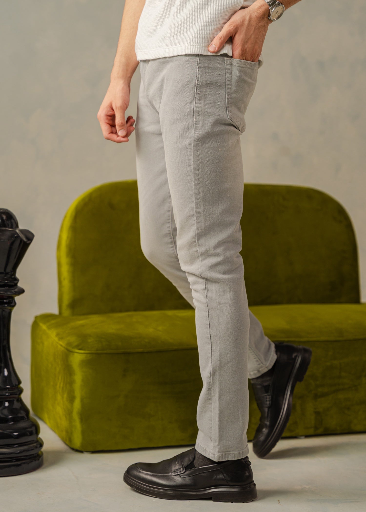 cotton Jeans in Light grey