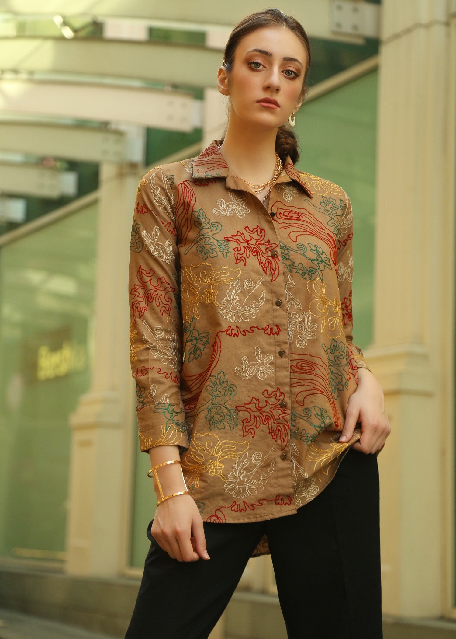 khaddar Tunic in Brown