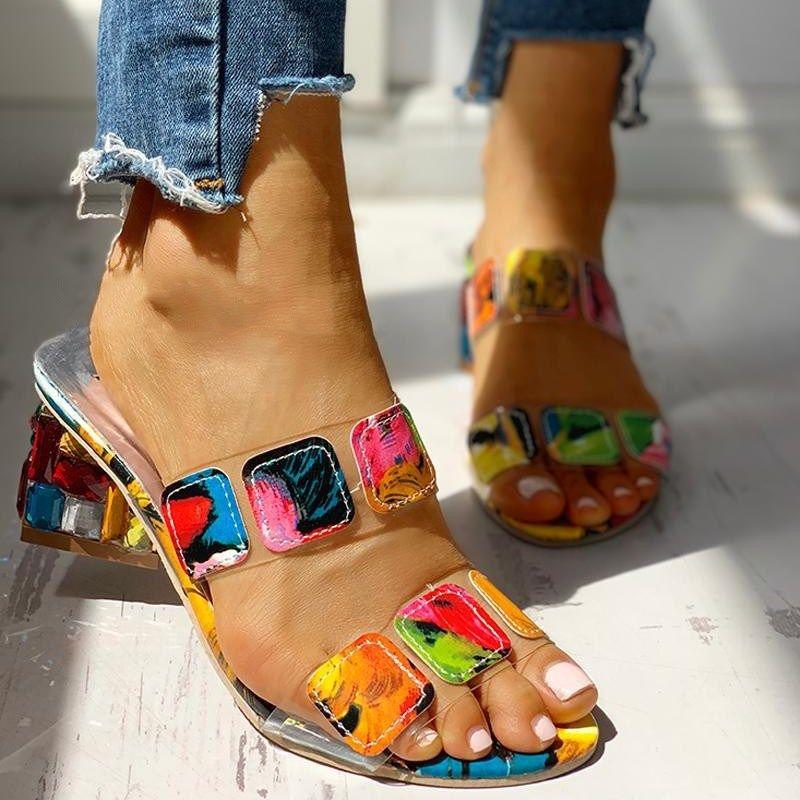 Colorful sexy beautiful slippers party banquet women's shoes