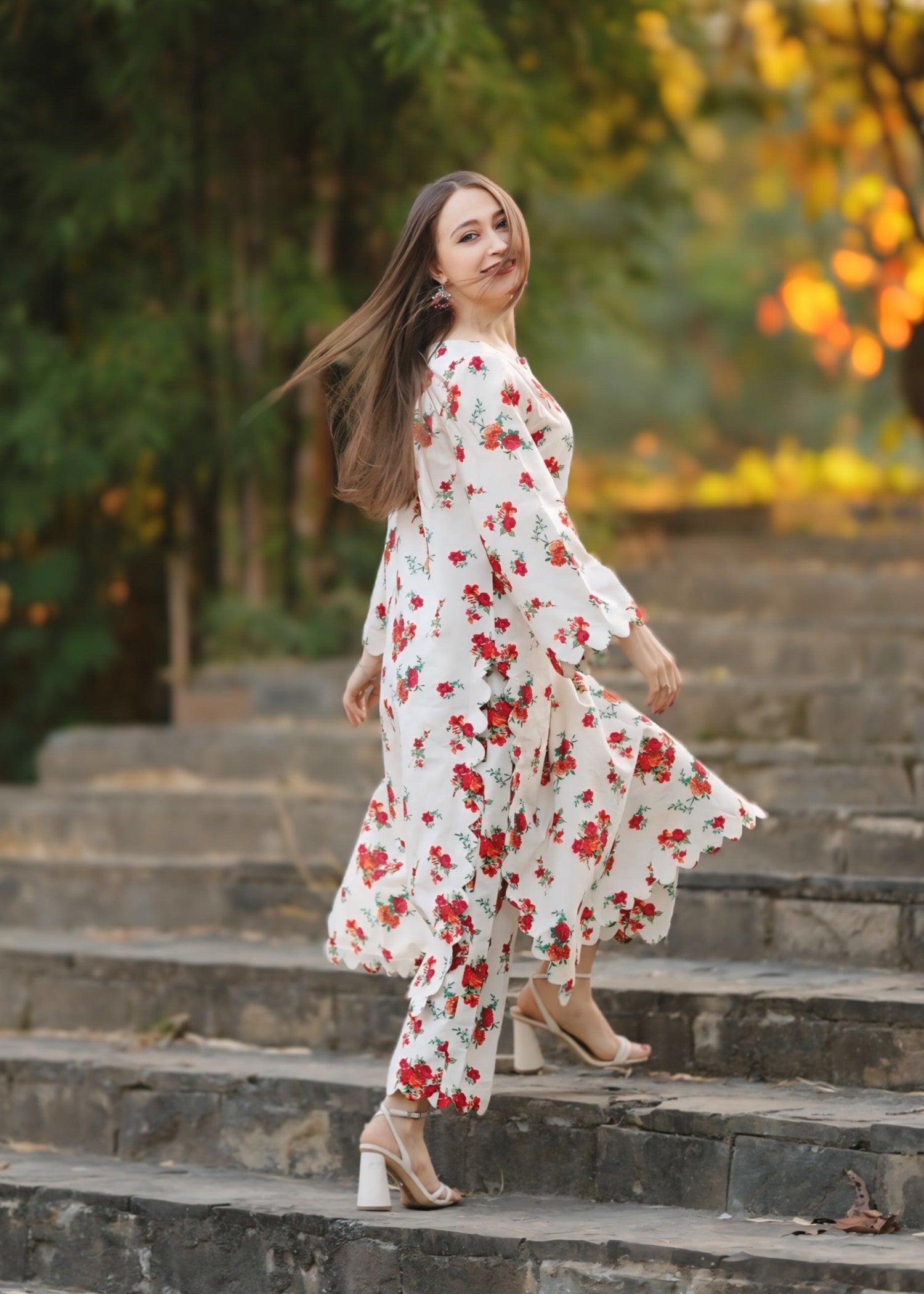 raw silk Co Ord Sets in Off-white, multi