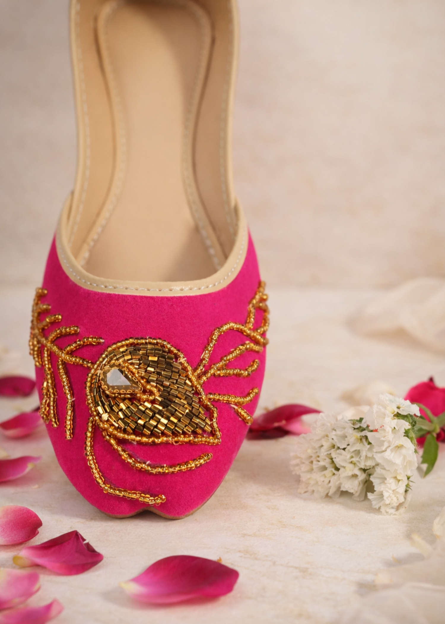 Khussa in Hot pink by - High Quality Women Khussa BLT6325