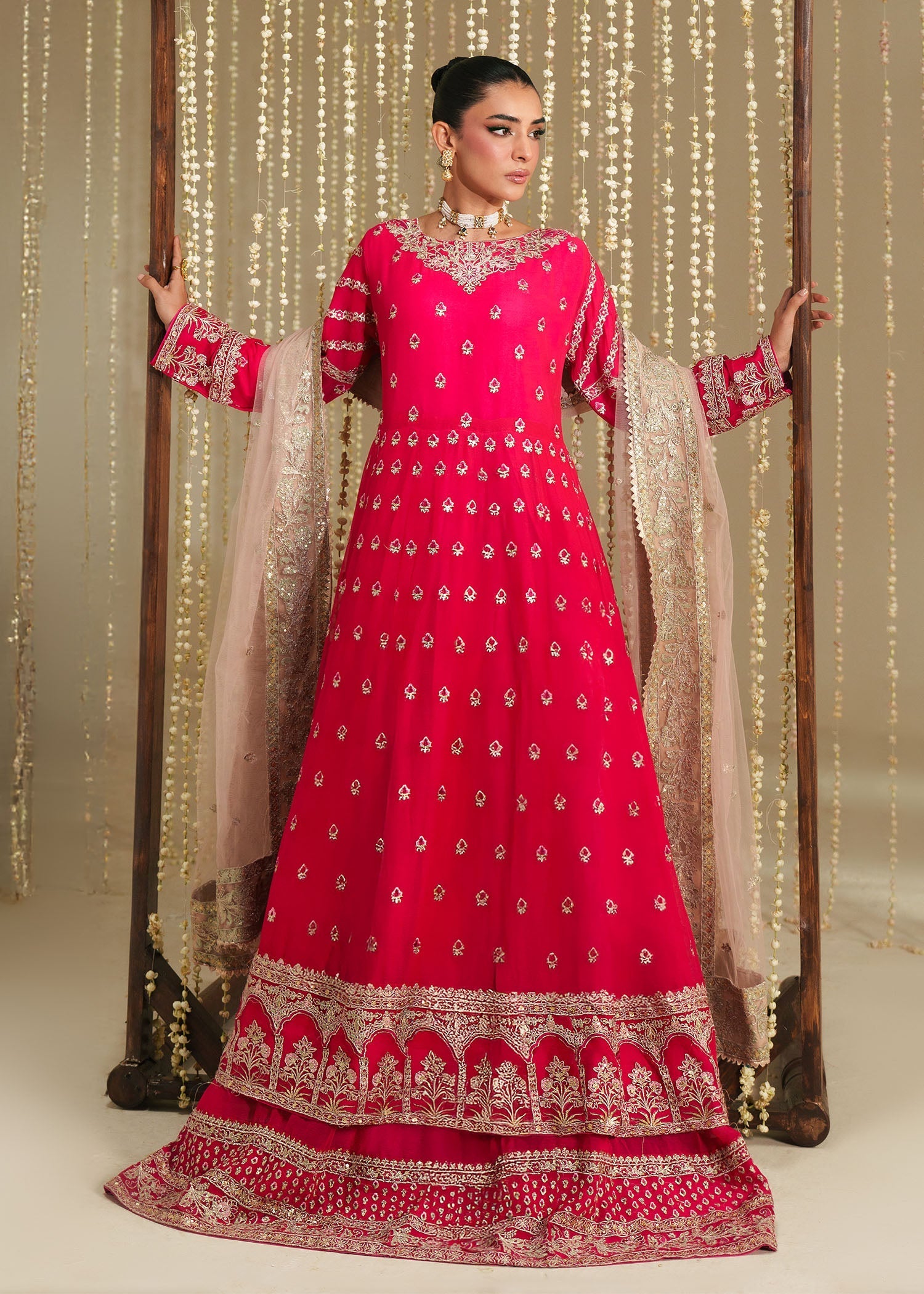 chiffon Maxi in Shocking pink