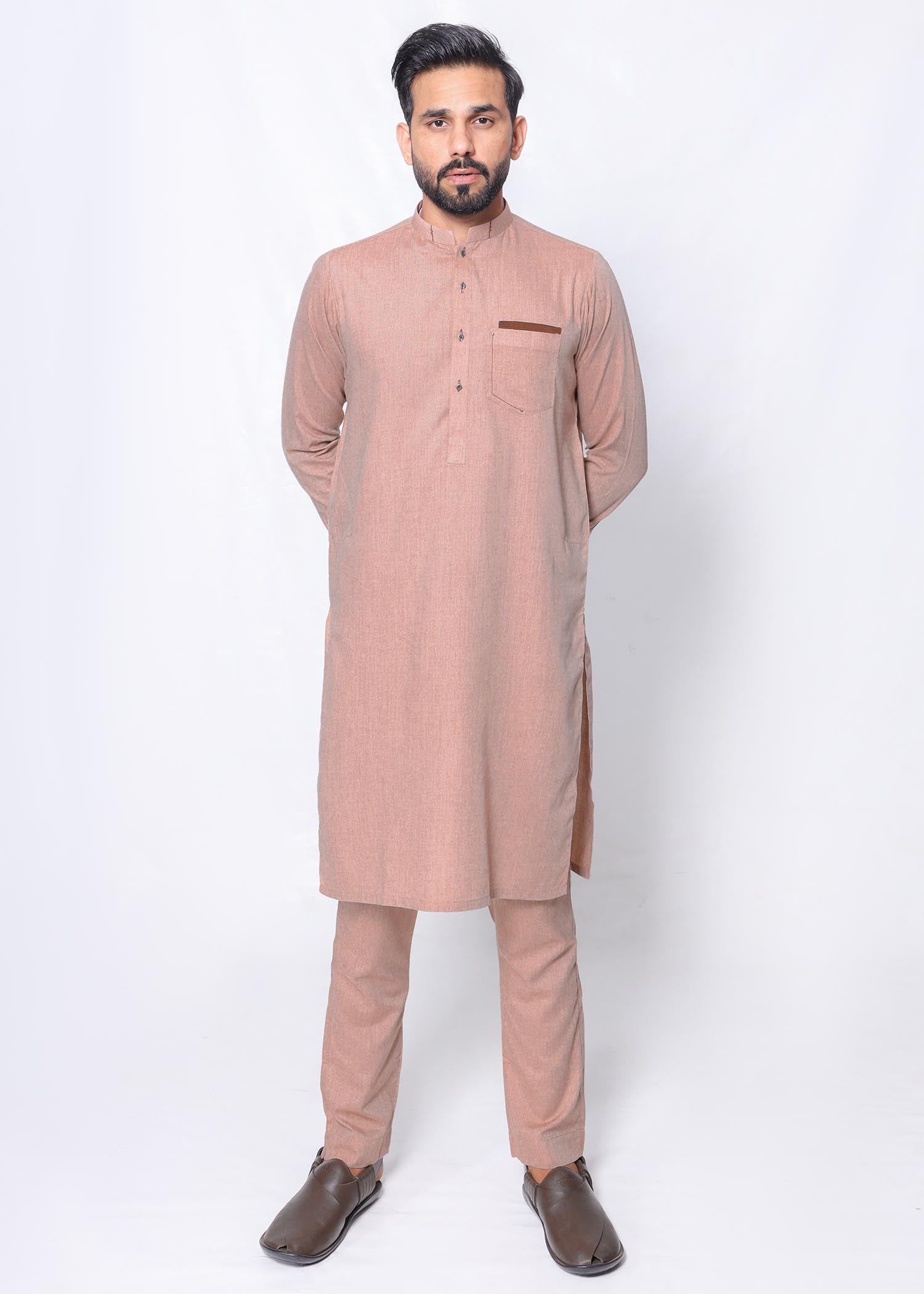 wash & wear Kurta Set in Tea rose pink