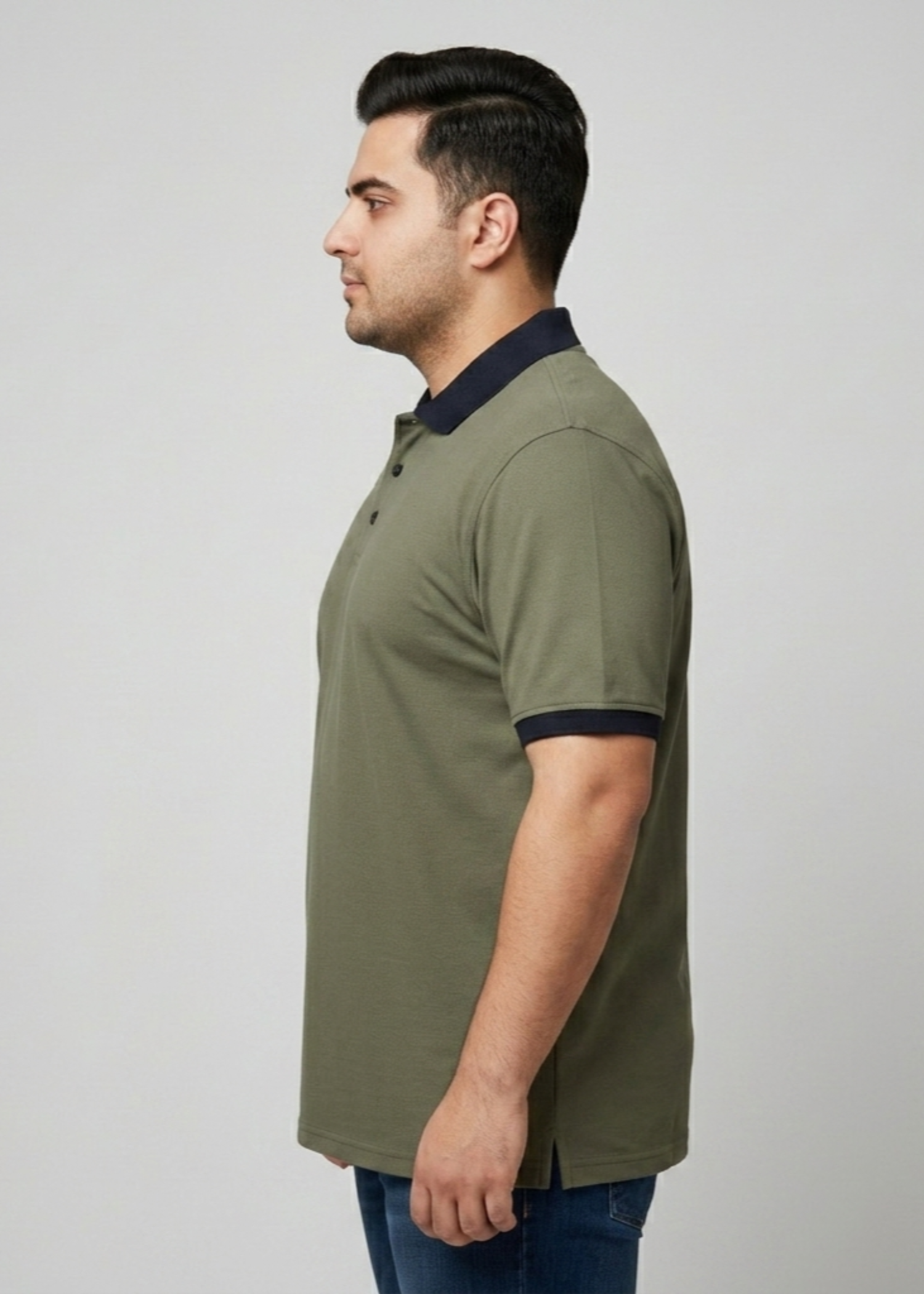 cotton pique Polo Shirt in Army green
