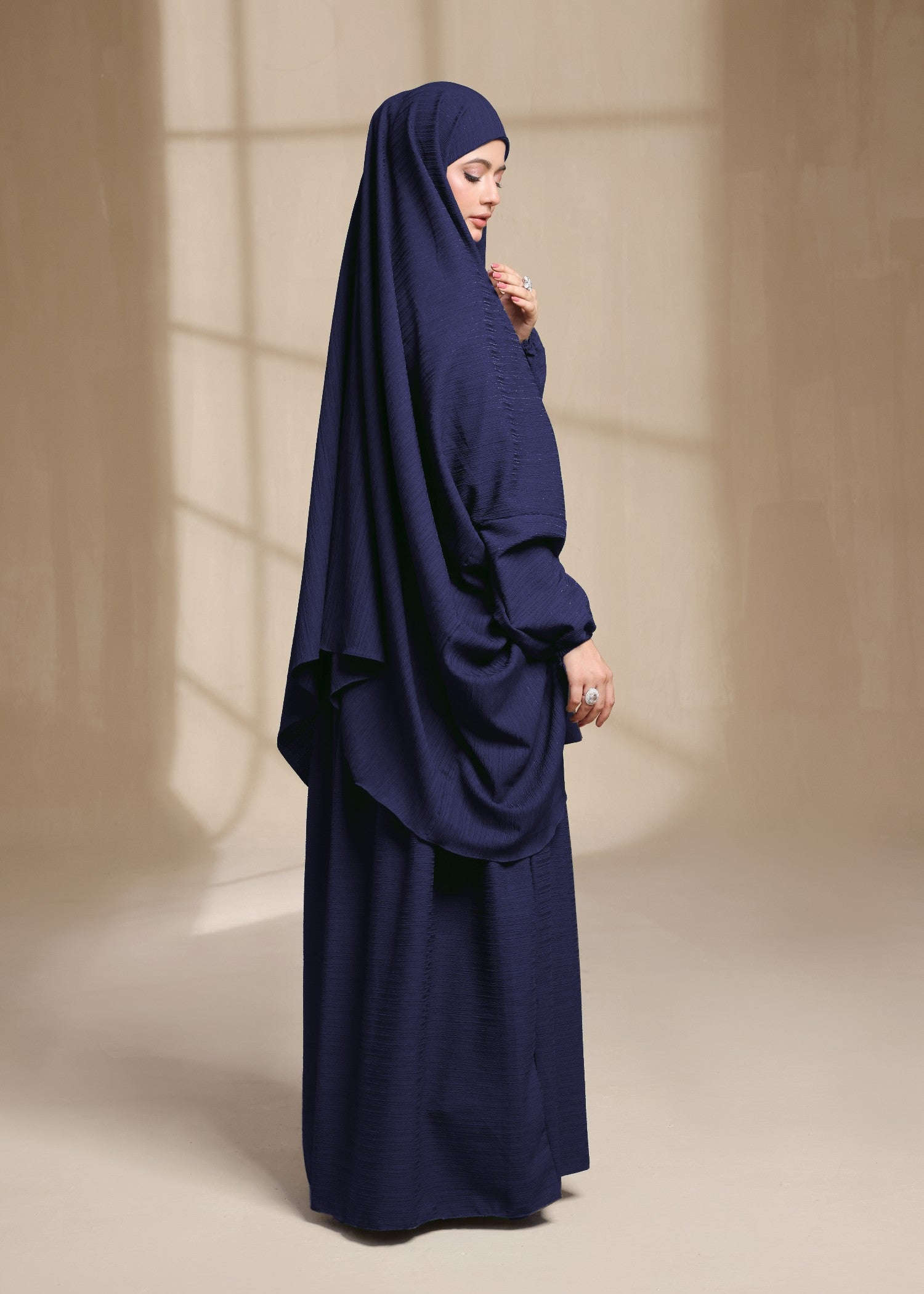 georgette Jilbab in Navy blue