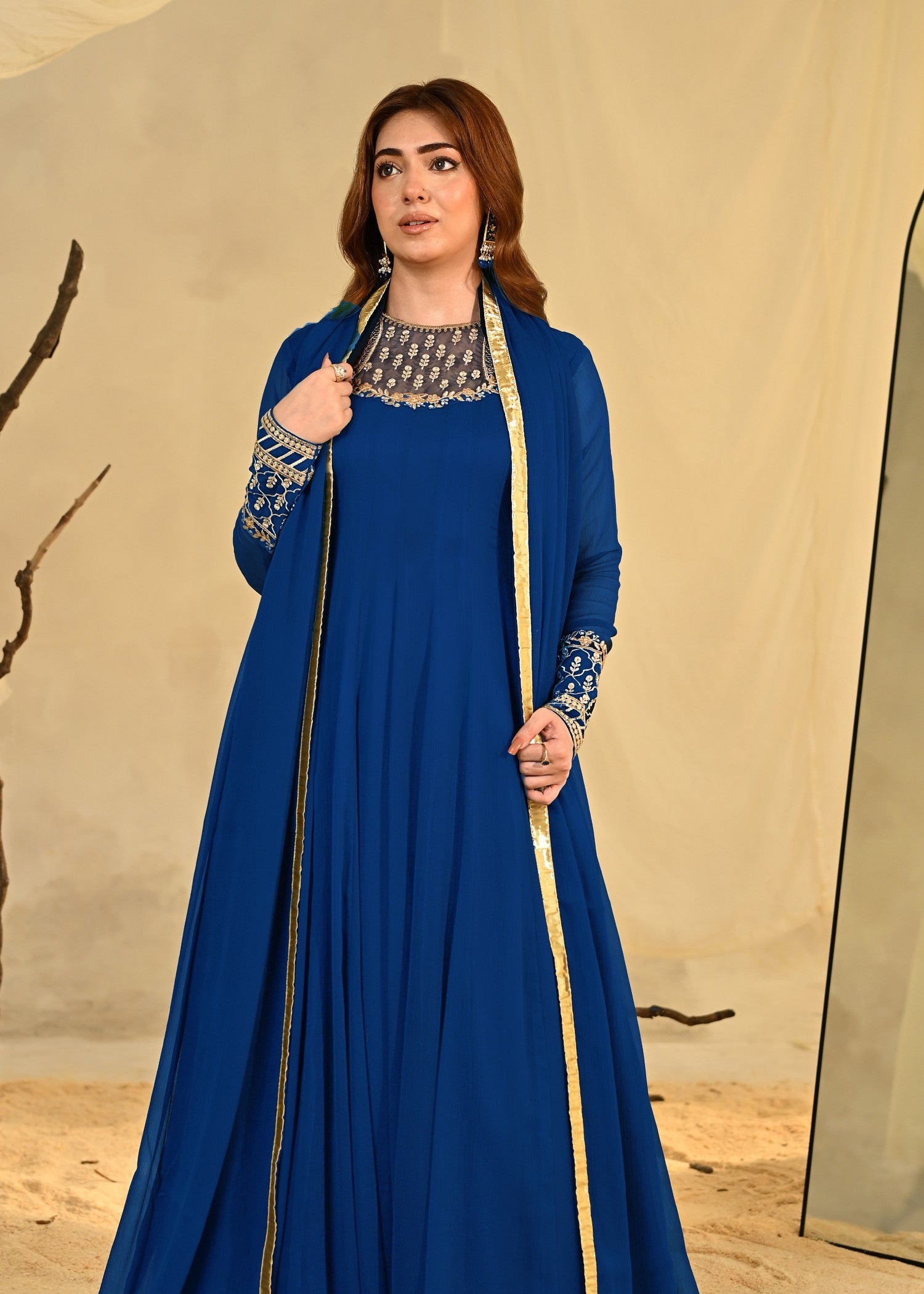 chiffon Maxi in Royal blue