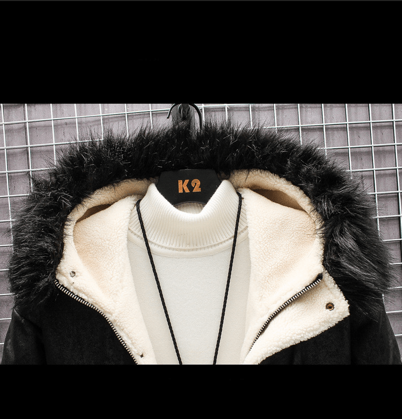 Plush Padded Jacket Youth Men'S Slim Top