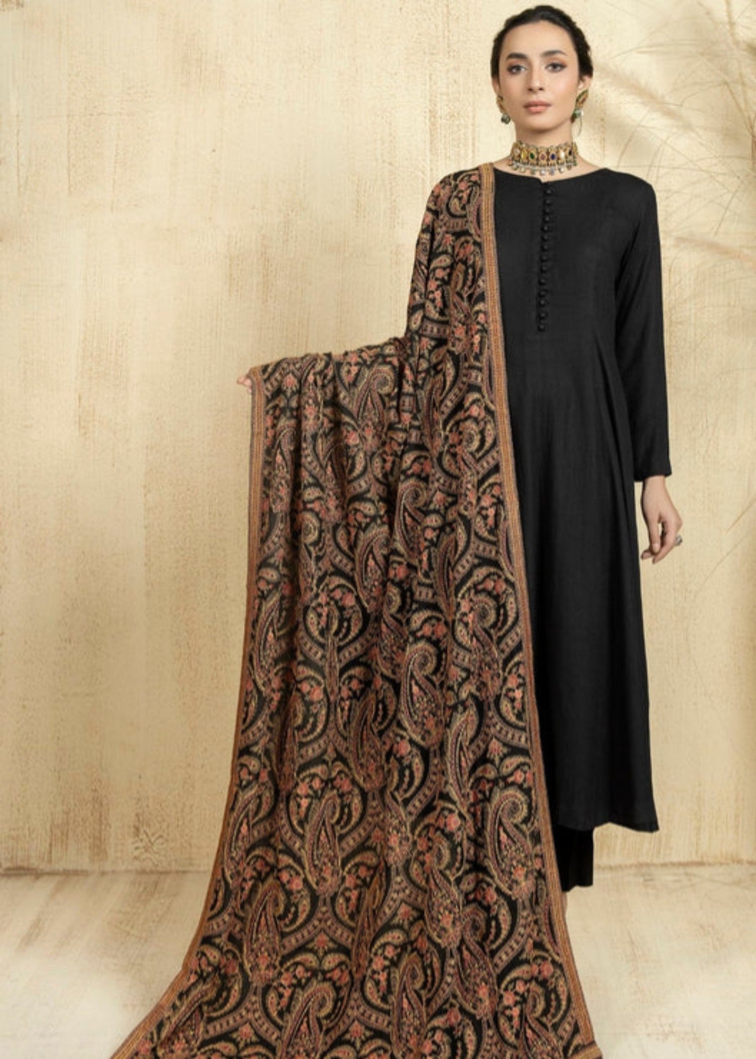 Shawl in Black Color by - Trendy Women Shawl MZB5862