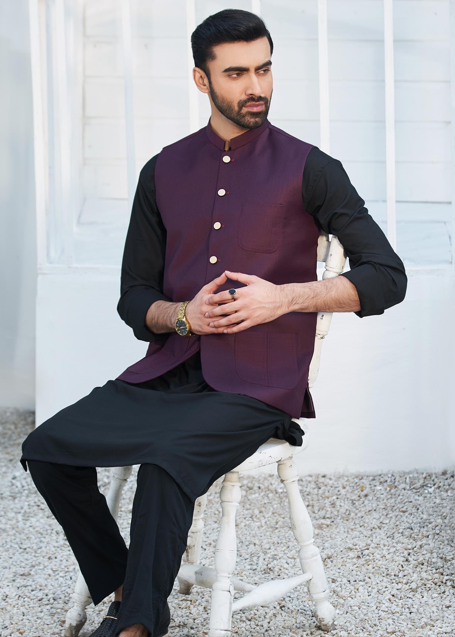 suiting Waistcoat in Burgundy