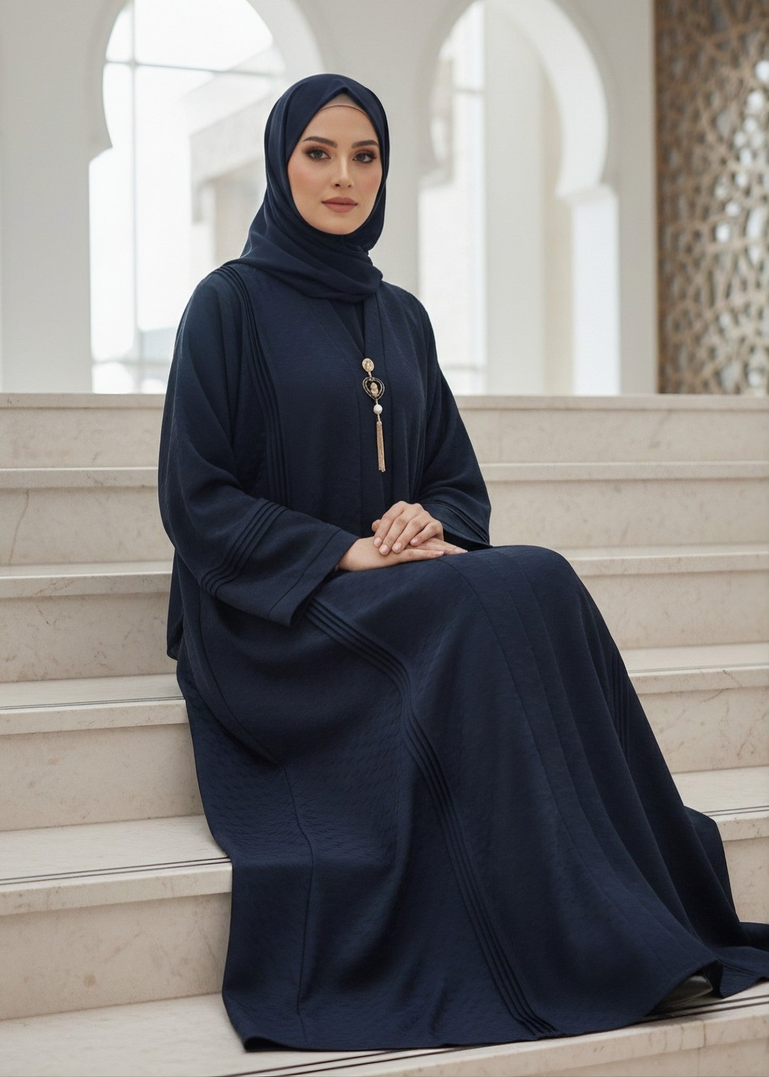 nidha Abaya in Midnight blue