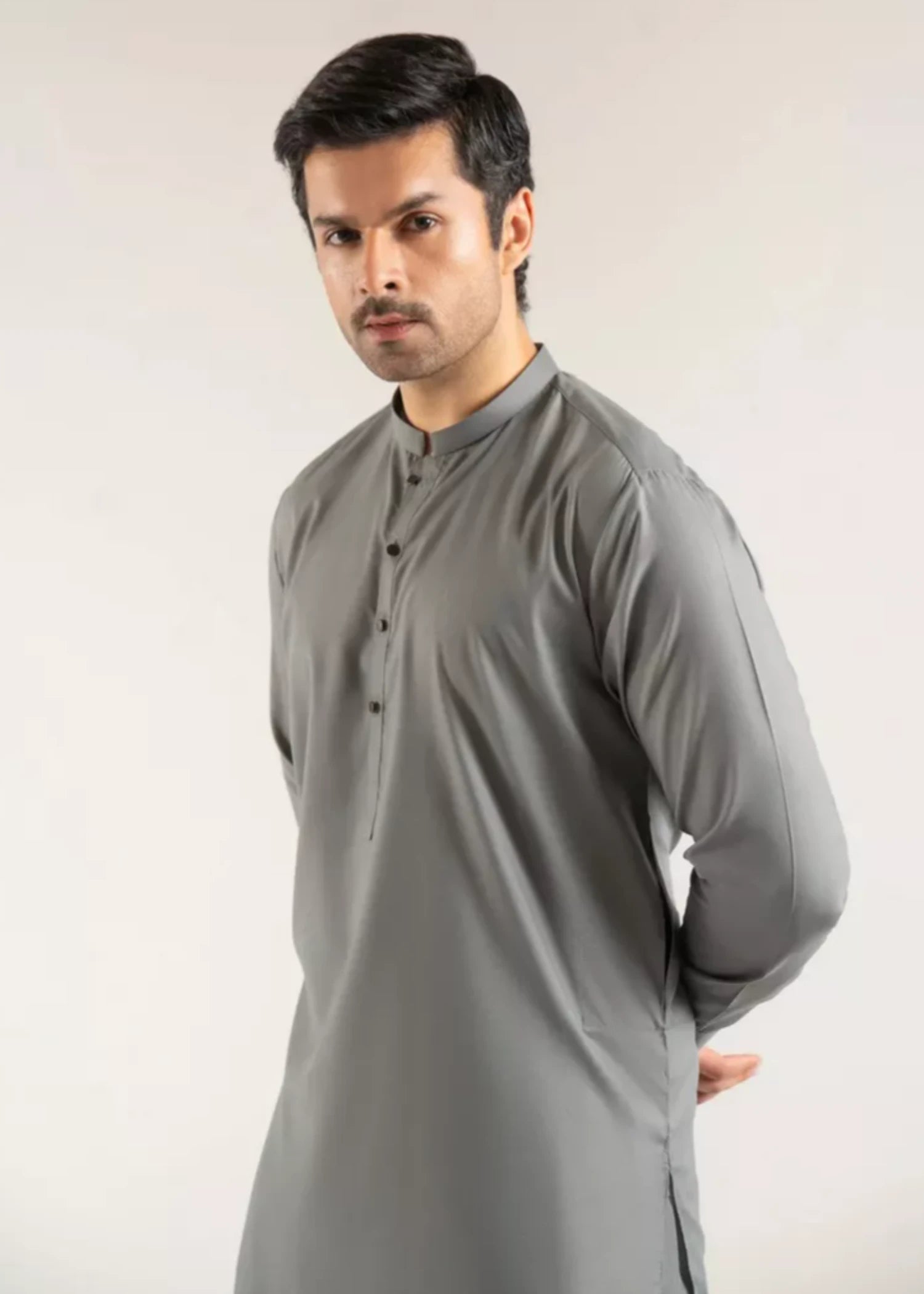 wash & wear Shalwar Kameez in Smoke grey