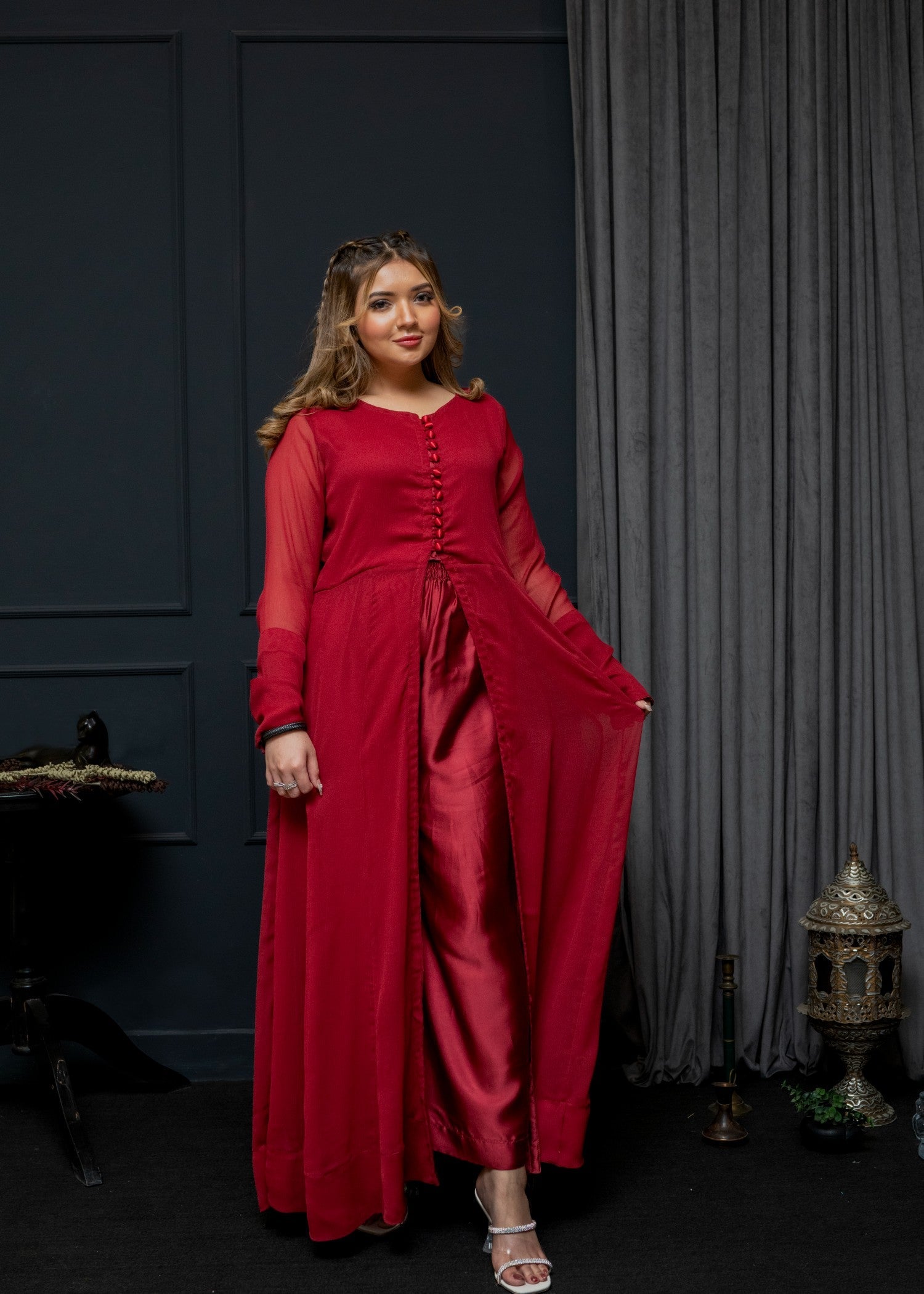 chiffon Maxi in Crimson
