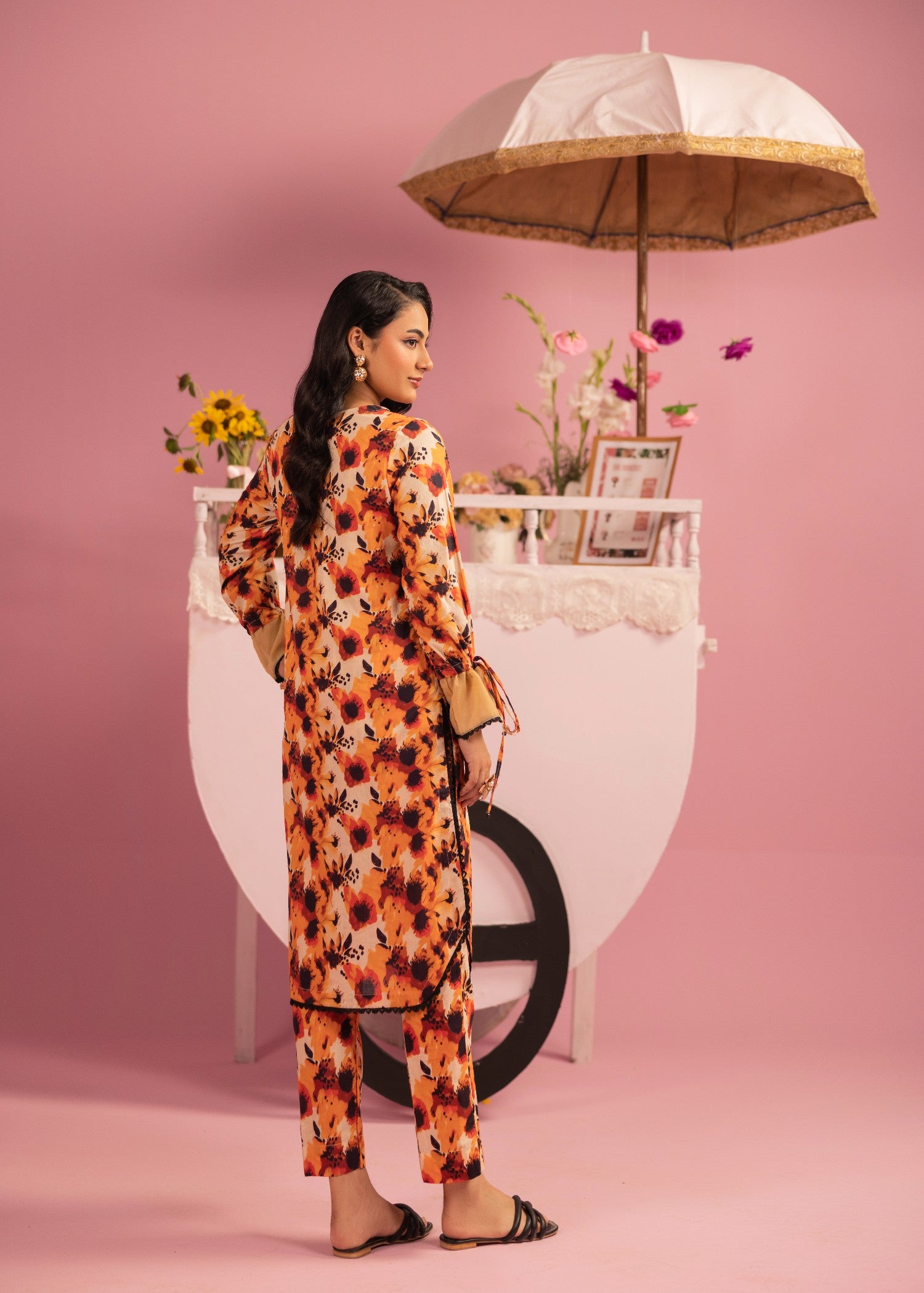 lawn Co Ord Sets in Orange, amber