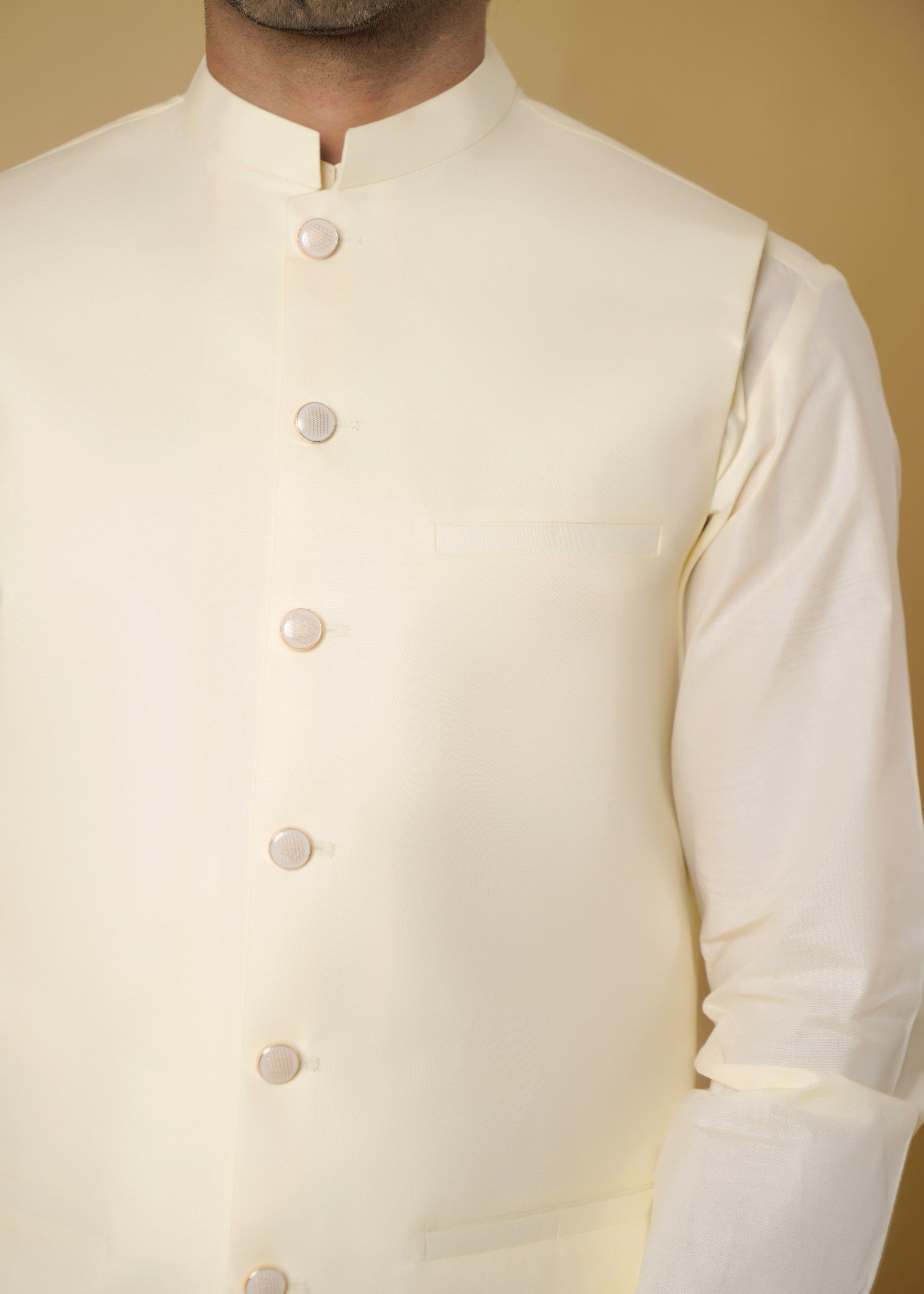 cotton Waistcoat in Cream