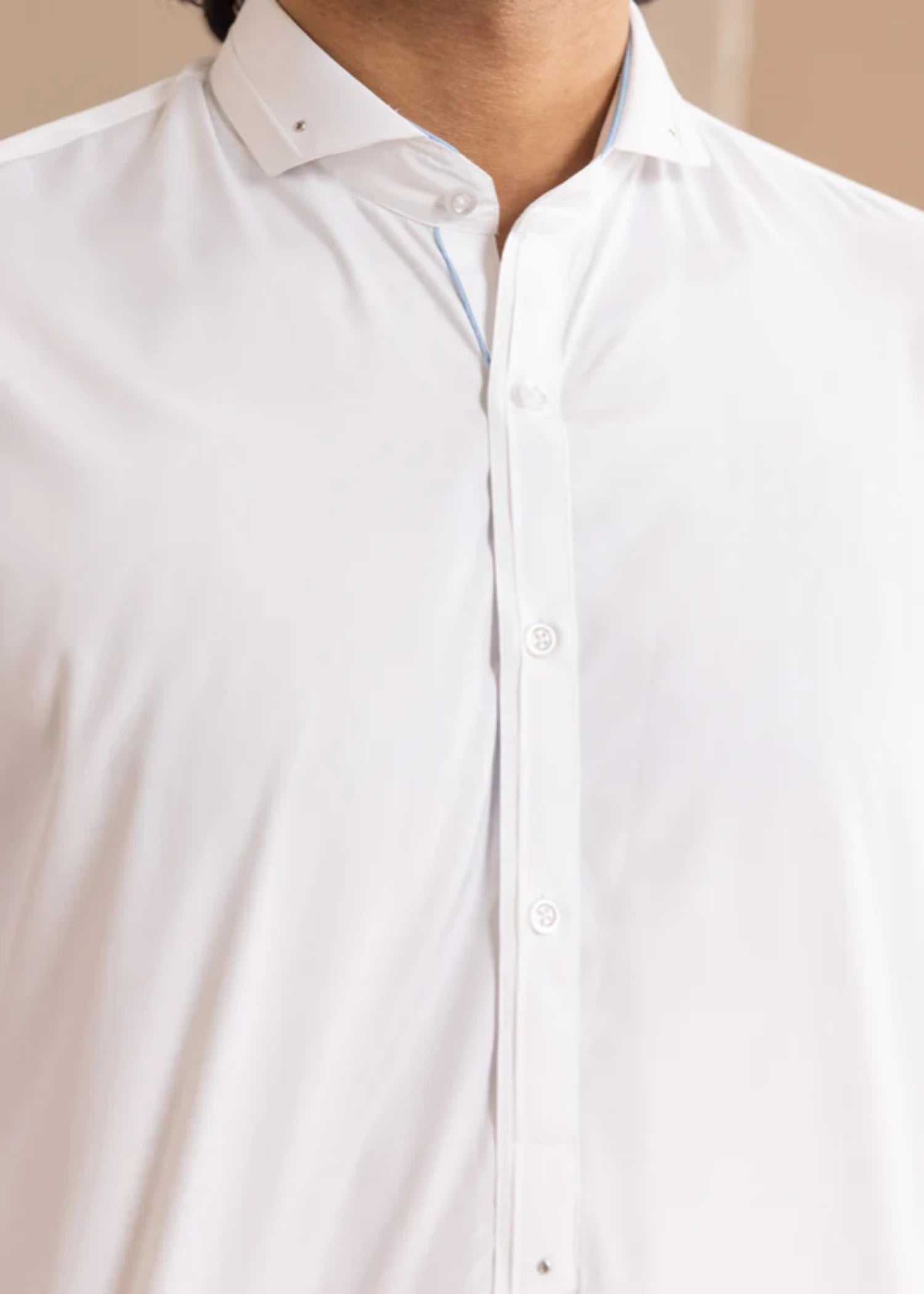 blended satin Shalwar Kameez in White