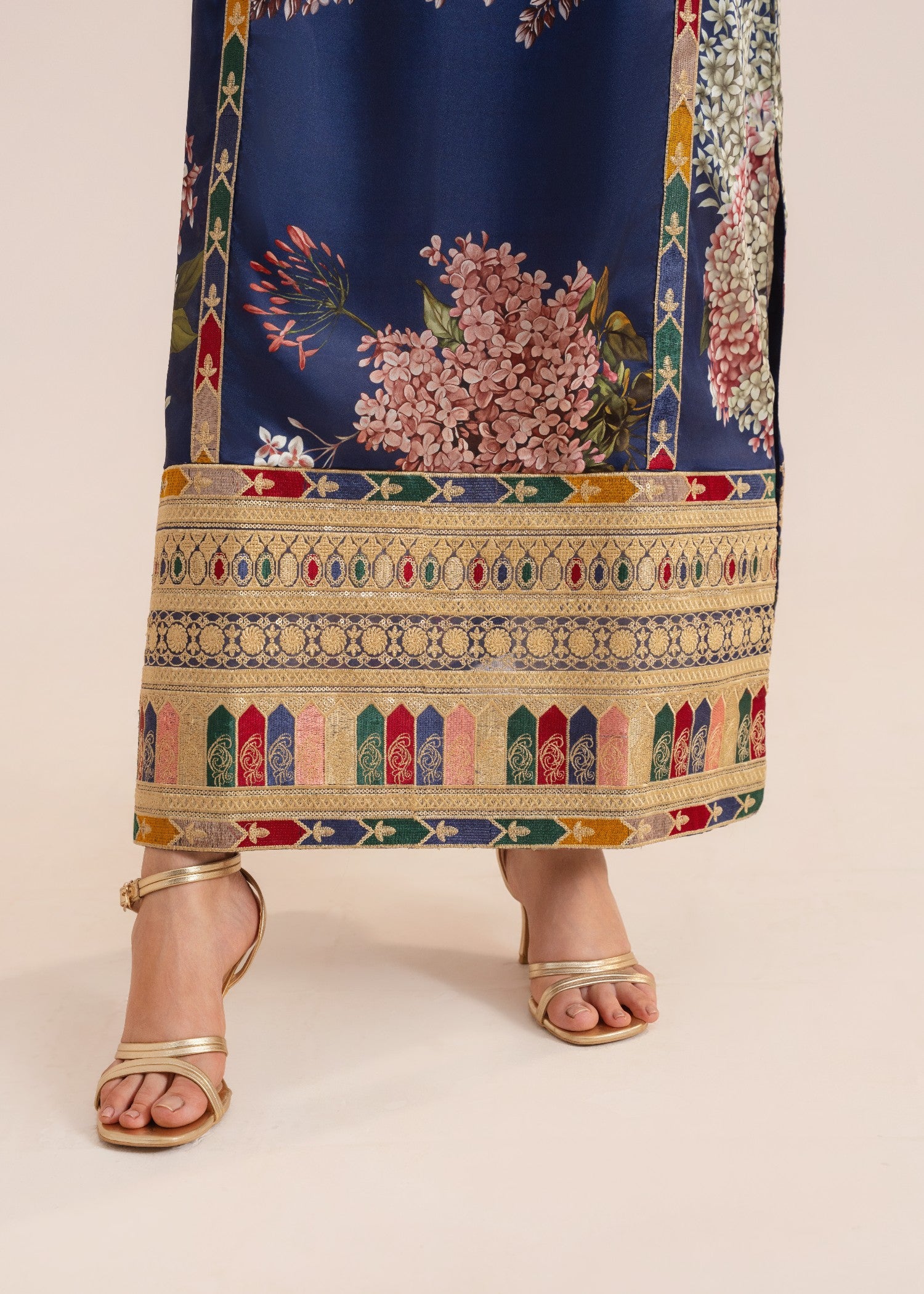 silk Kaftan in Blue