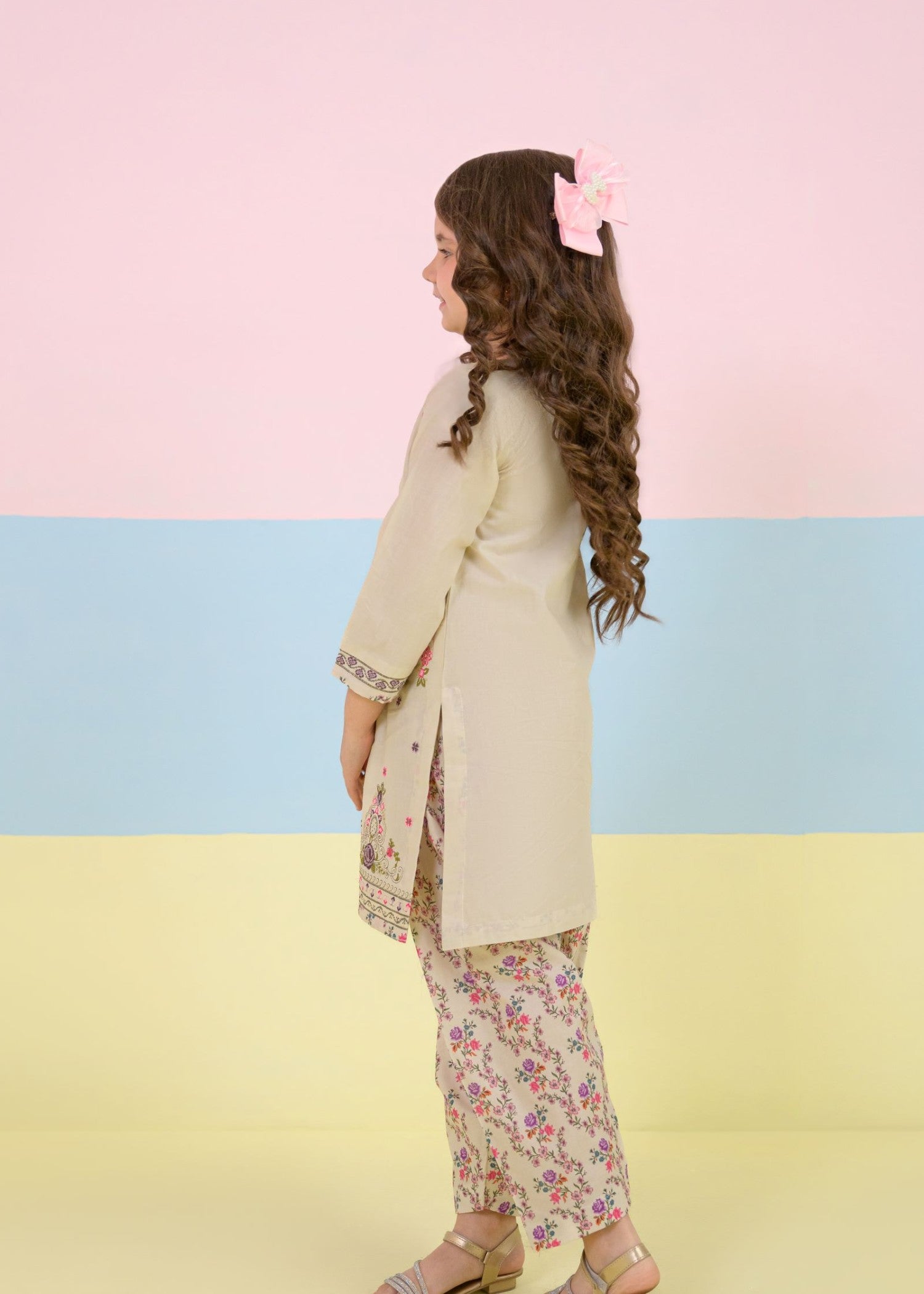 cotton Kurta Set in Grey