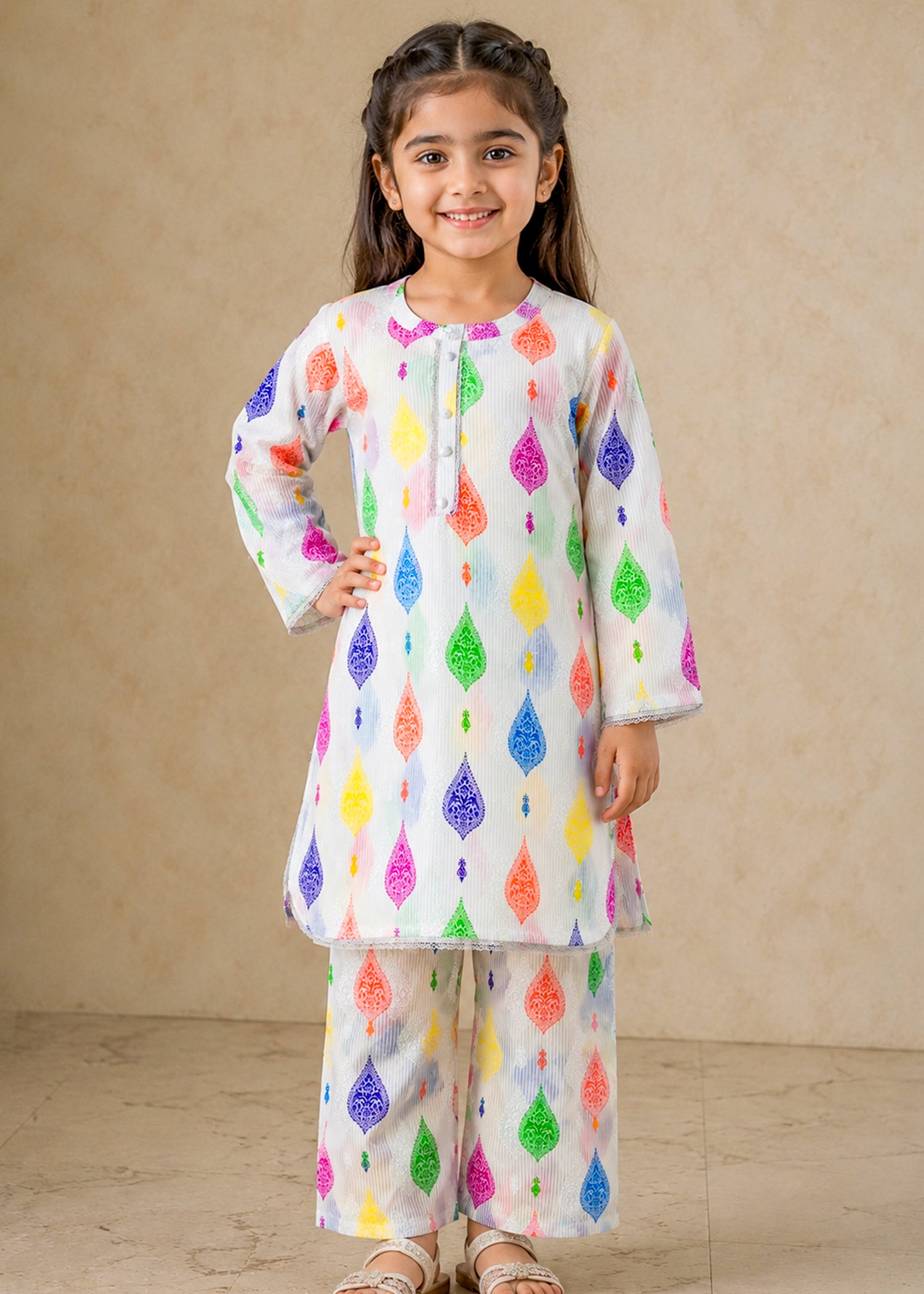 slub lawn Co Ord Sets in Multi