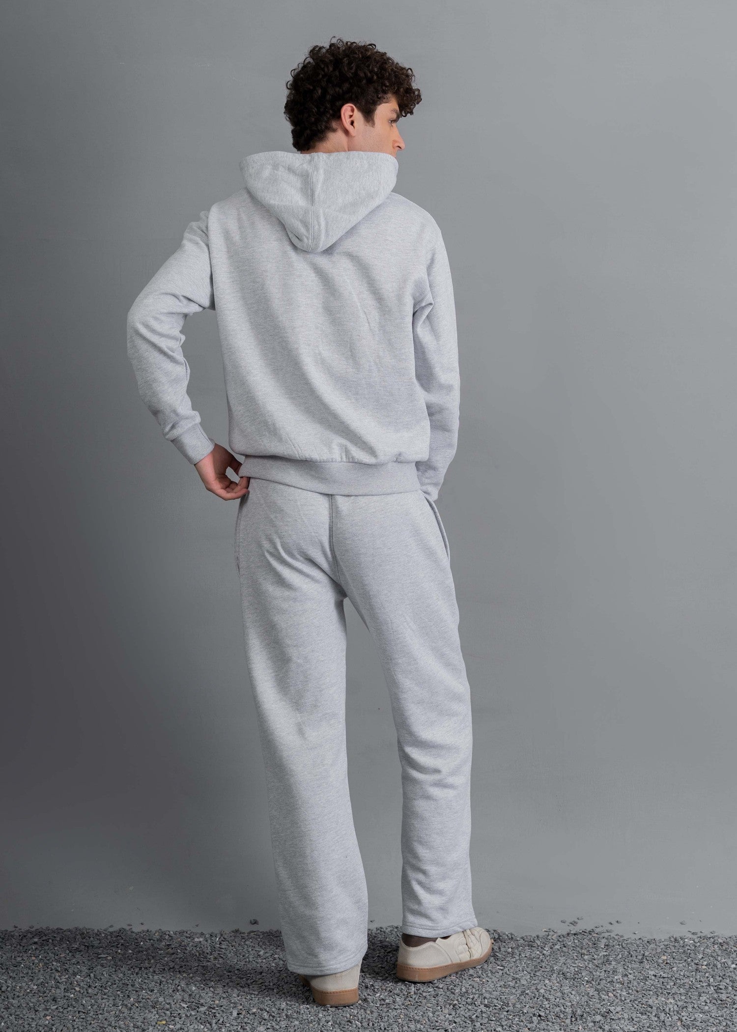 fleece Tracksuit in Ash grey, light blue