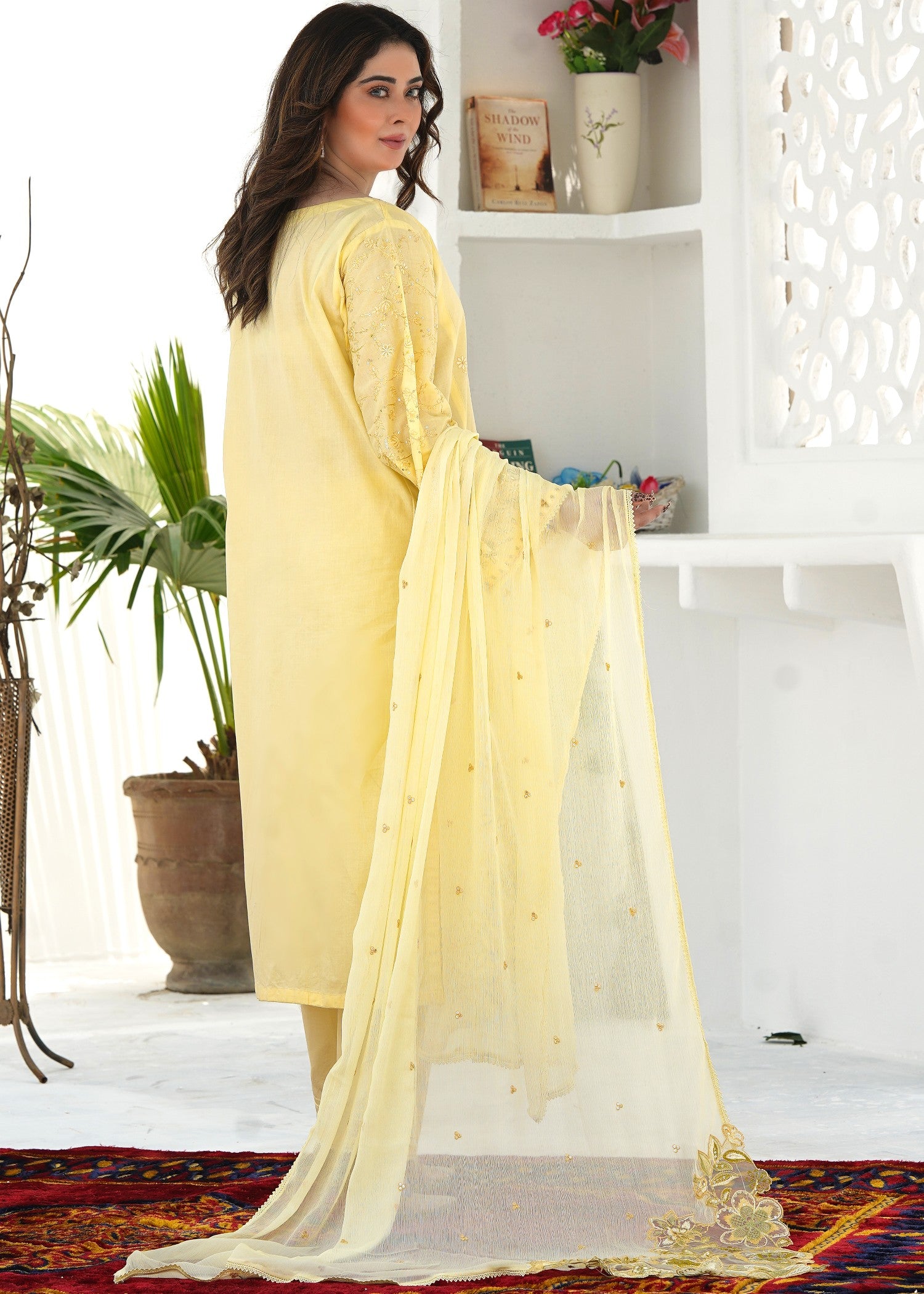 cotton Kurta Set in Butter