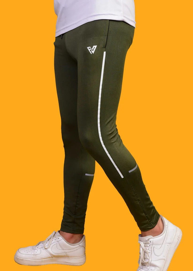 polyester Trousers in Olive green