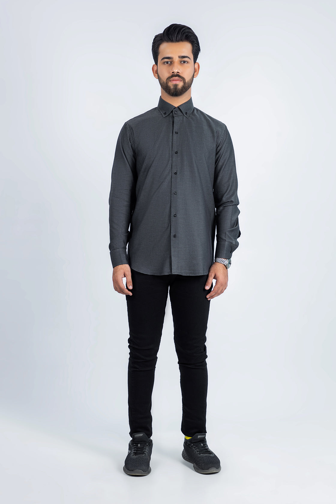cotton Formal Shirt in Grey