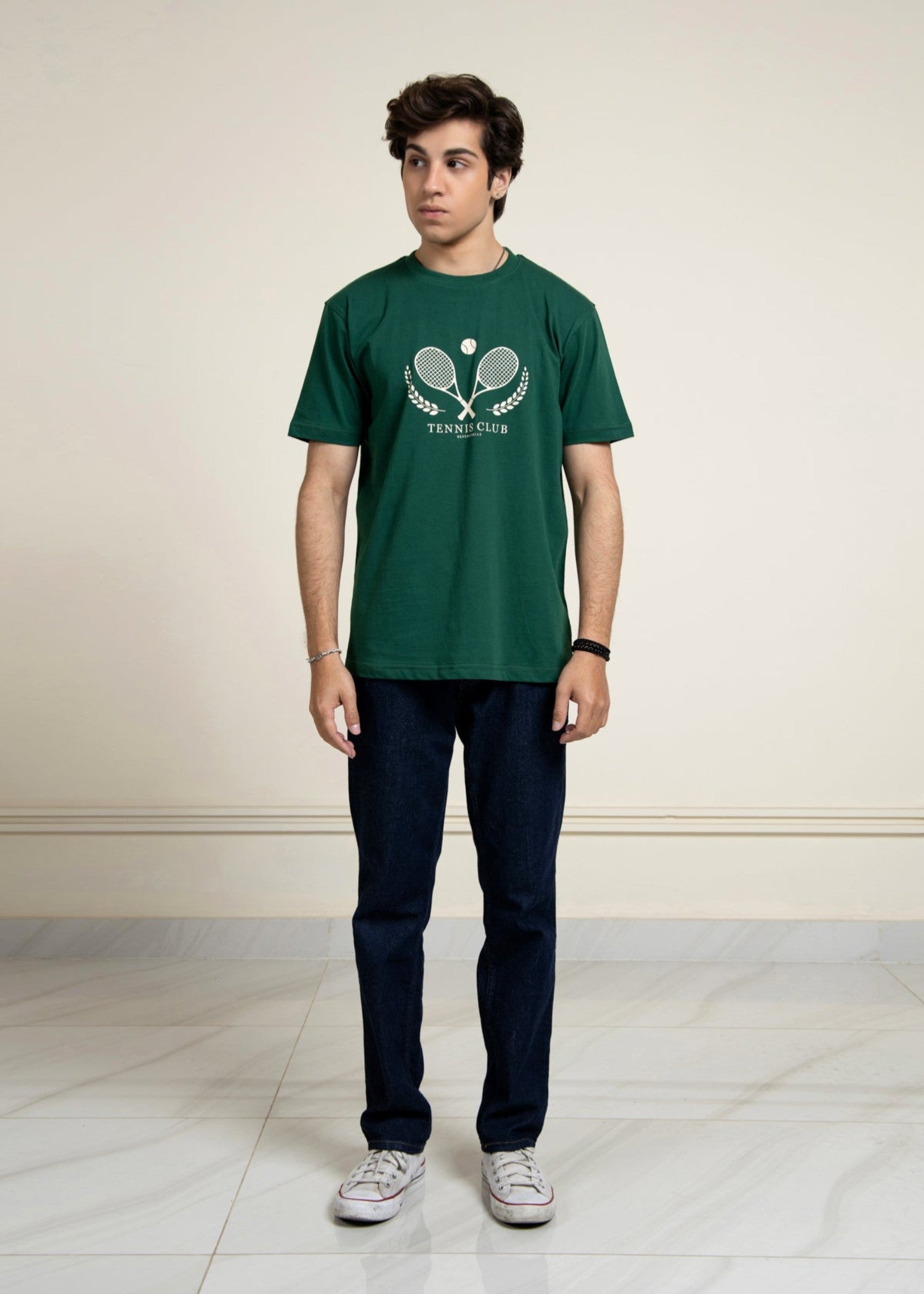cotton jersey T Shirt in Green