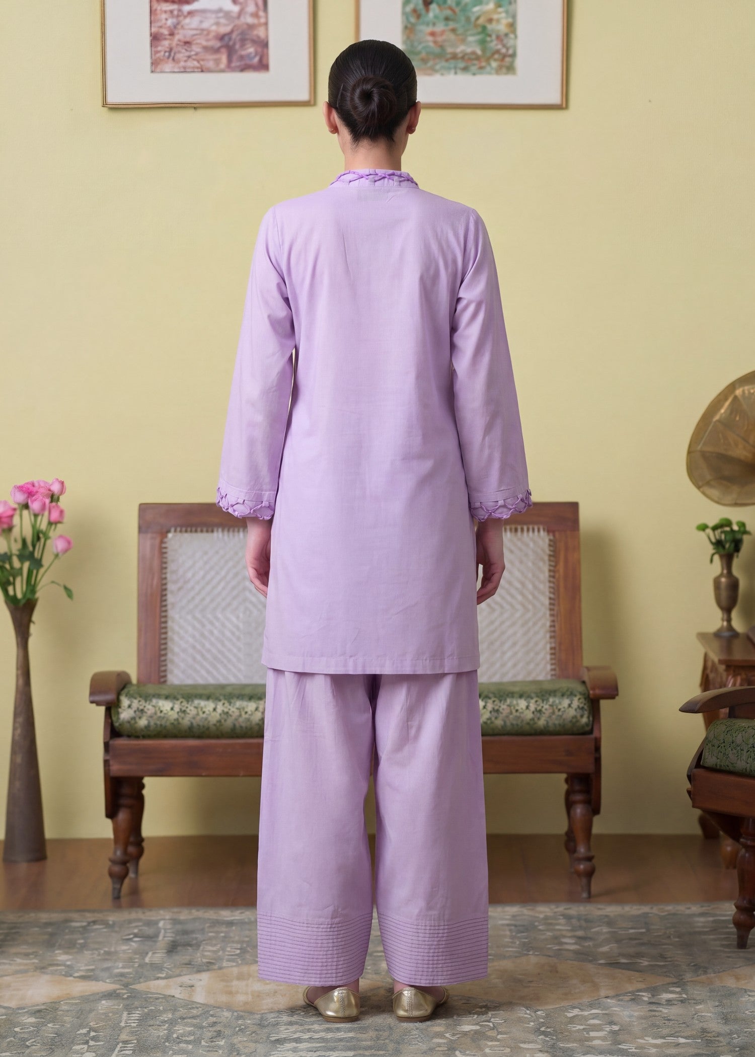 lawn Kurta Set in Violet