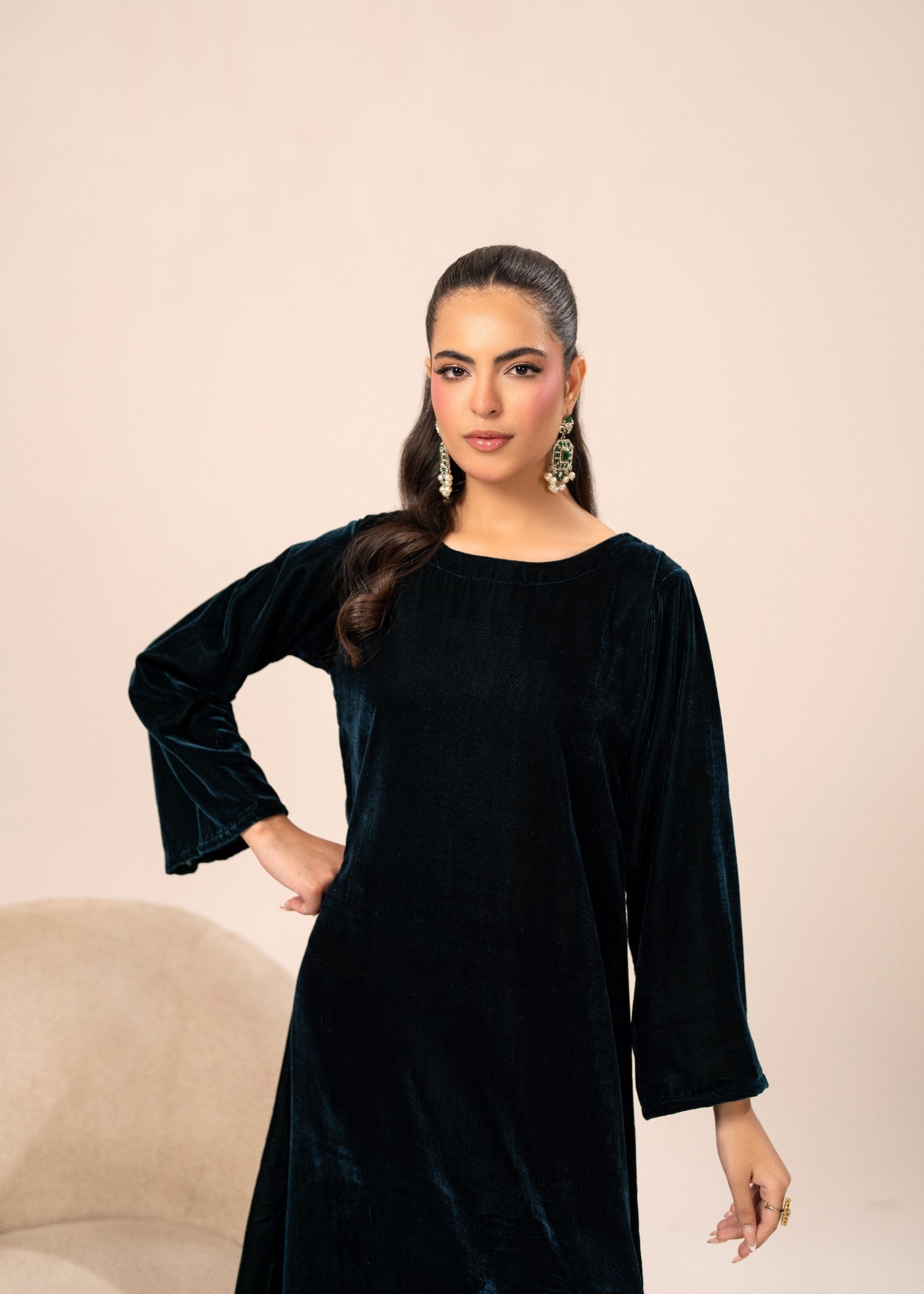 velvet Kaftan in Teal
