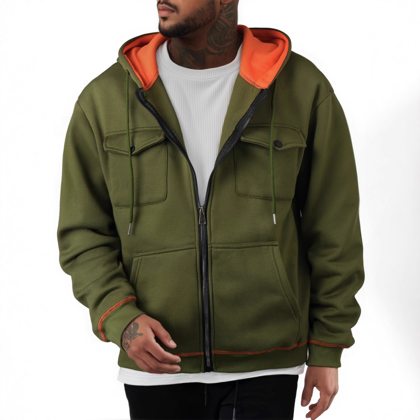 Men's Plus Size Casual Zipper Sweater