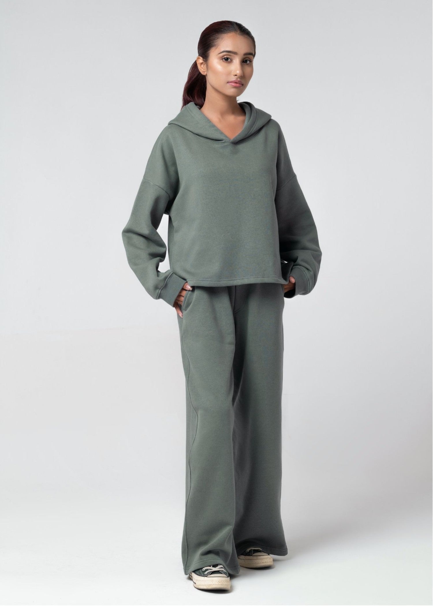 fleece Co Ord Sets in Moss green