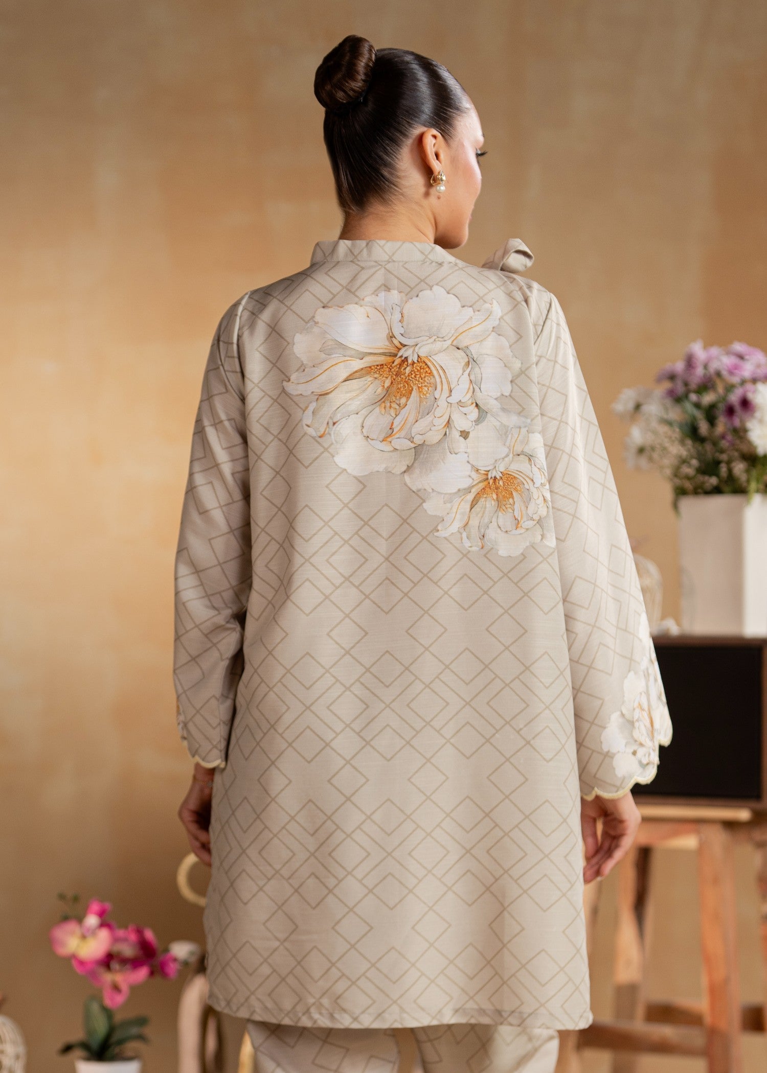 fine khaddar Co Ord Sets in Beige