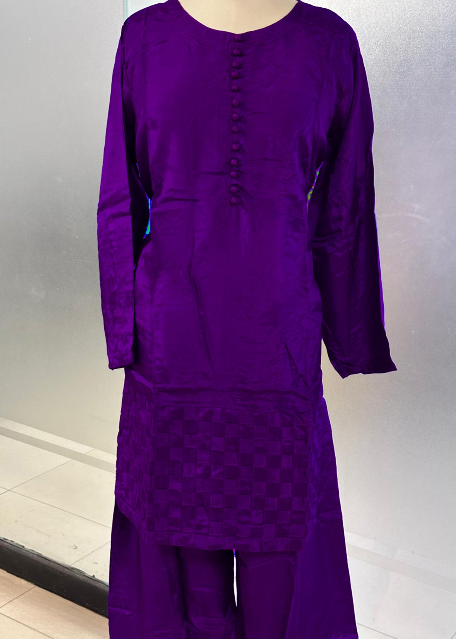 poly silk Kurta Set in Purple