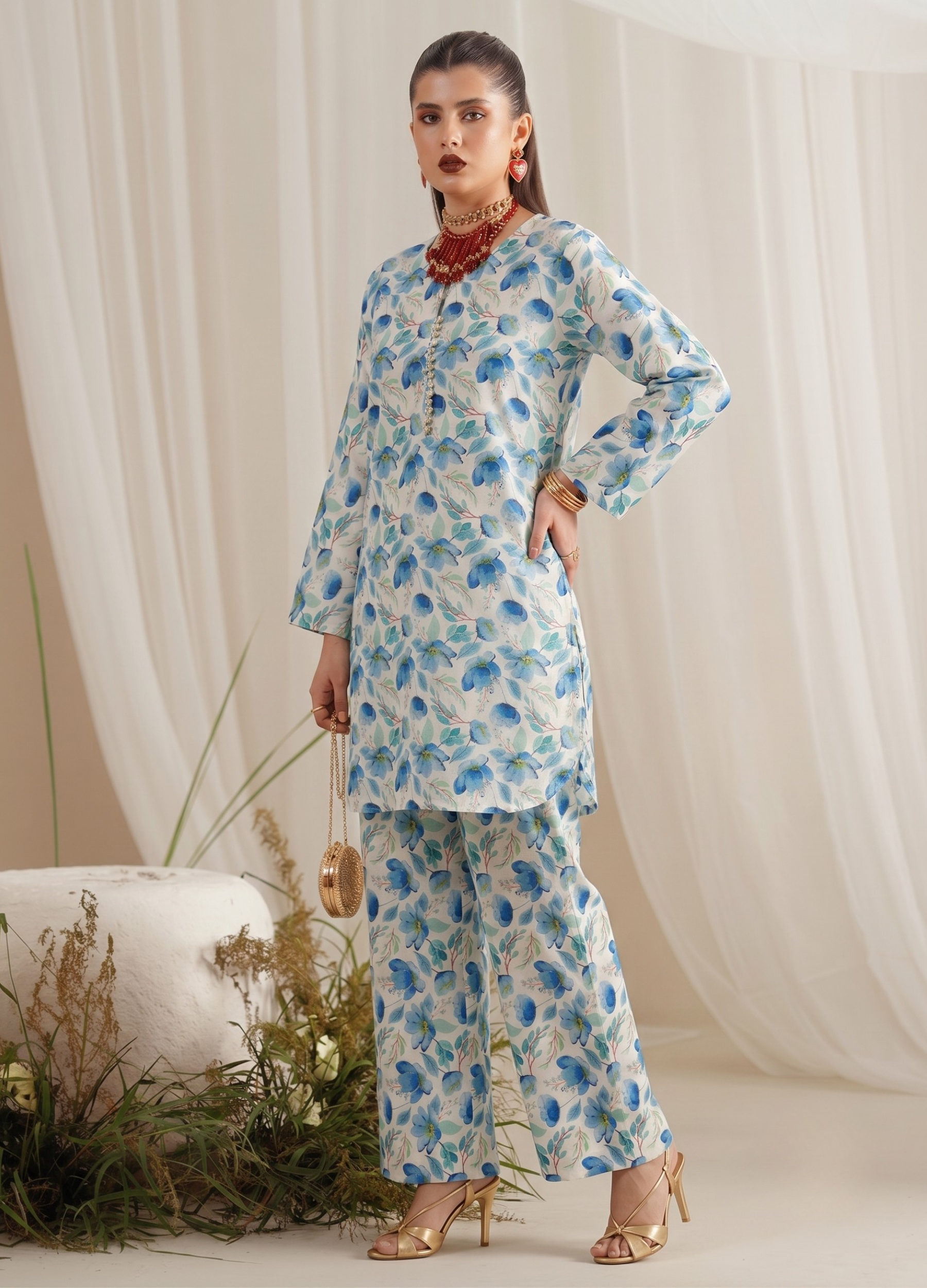 poly grip silk Co Ord Sets in Cream