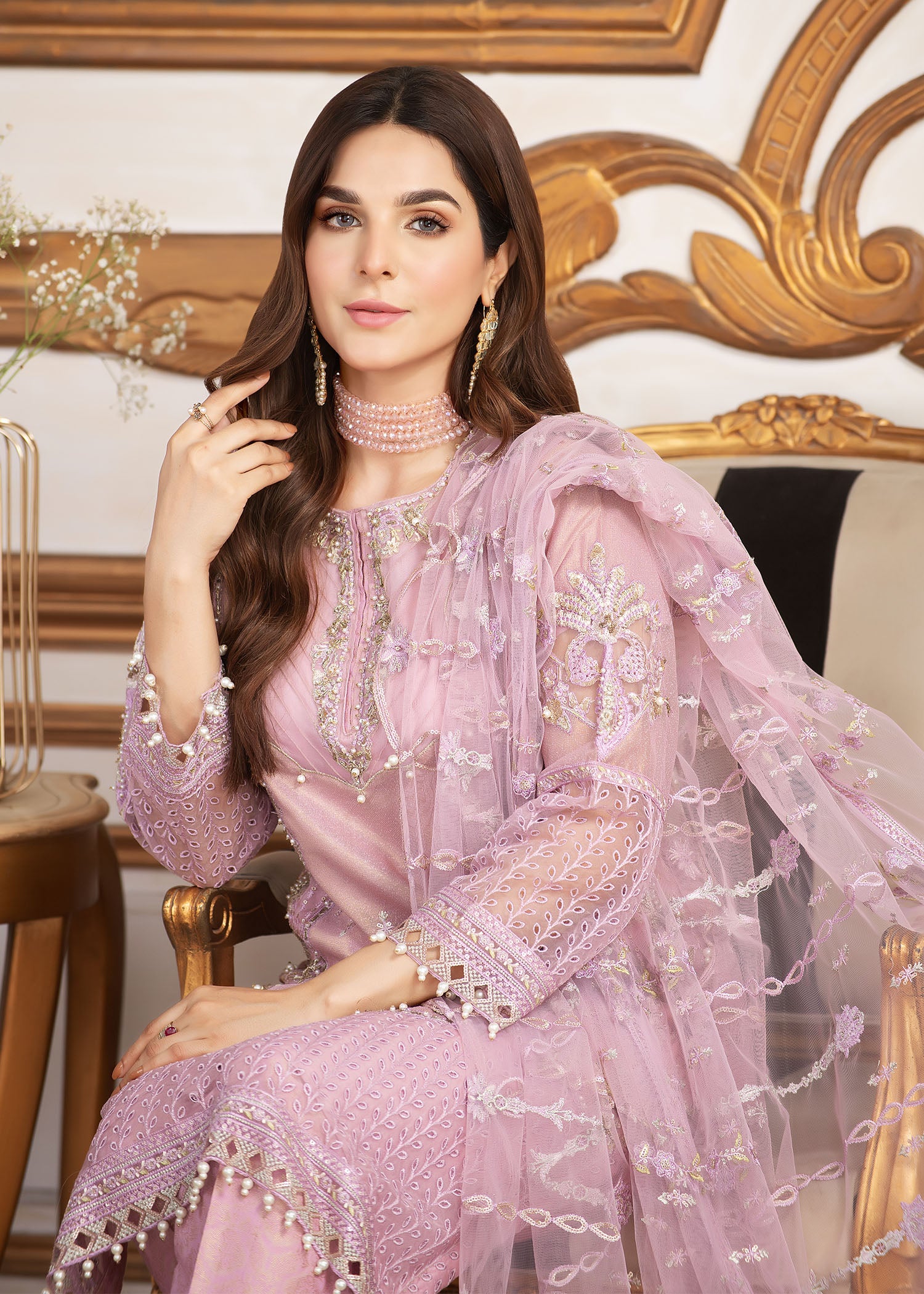 masuri Kurta Set in Lilac