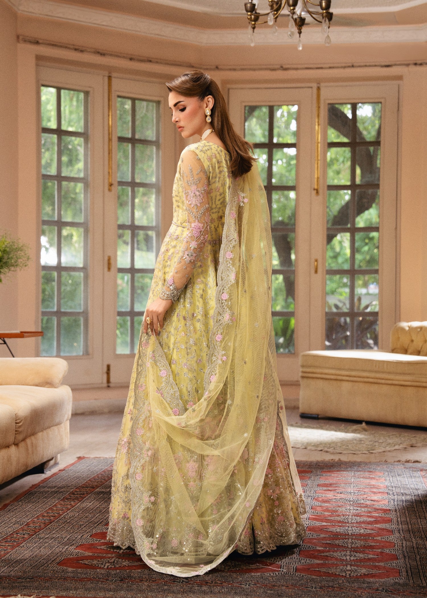 net Pishwas in Light yellow