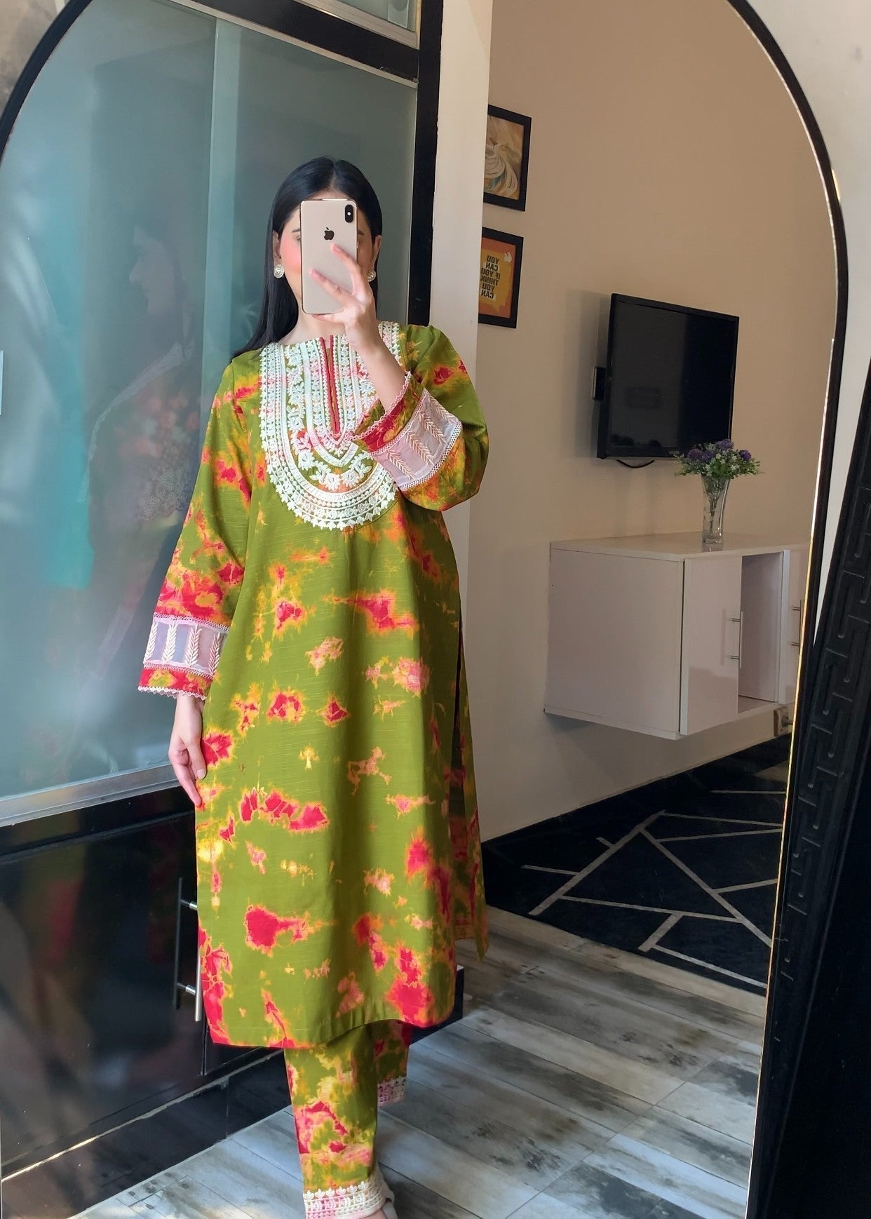 khaddar Co Ord Sets in Olive green