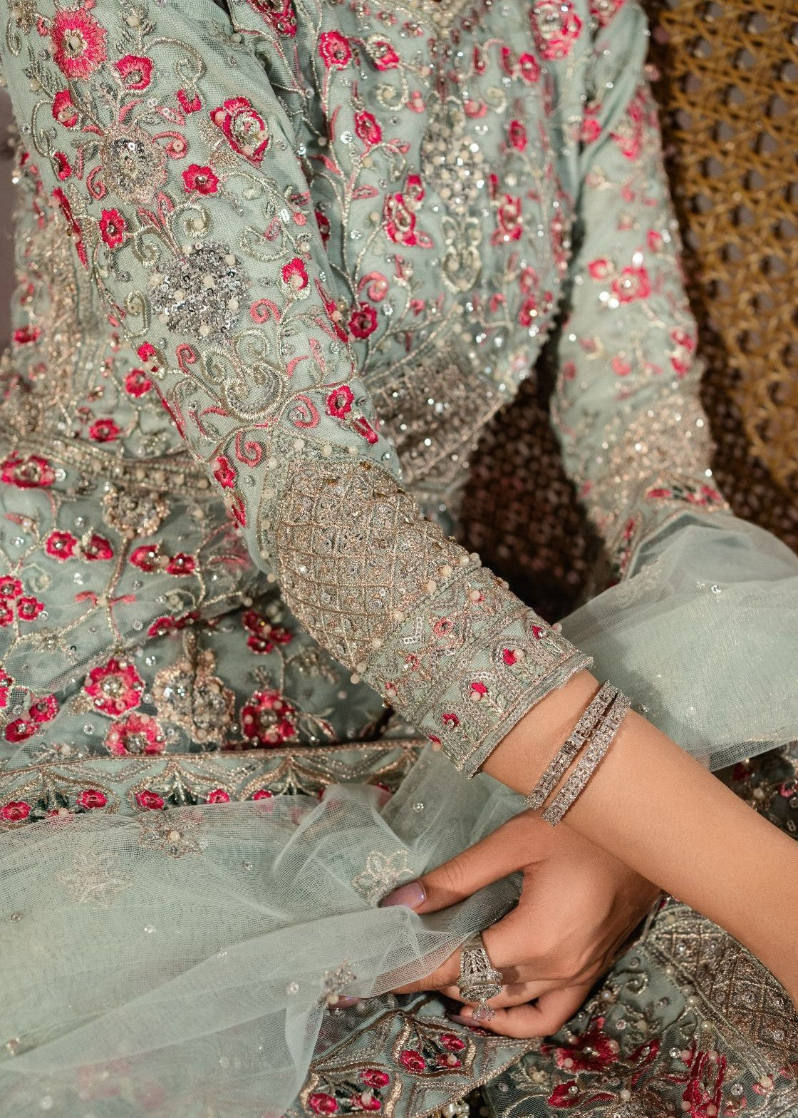 net Sharara in Ice blue