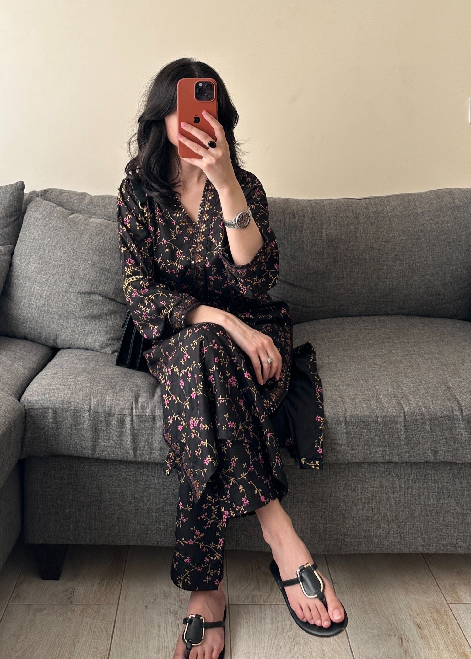 lawn cotton Co Ord Sets in Black