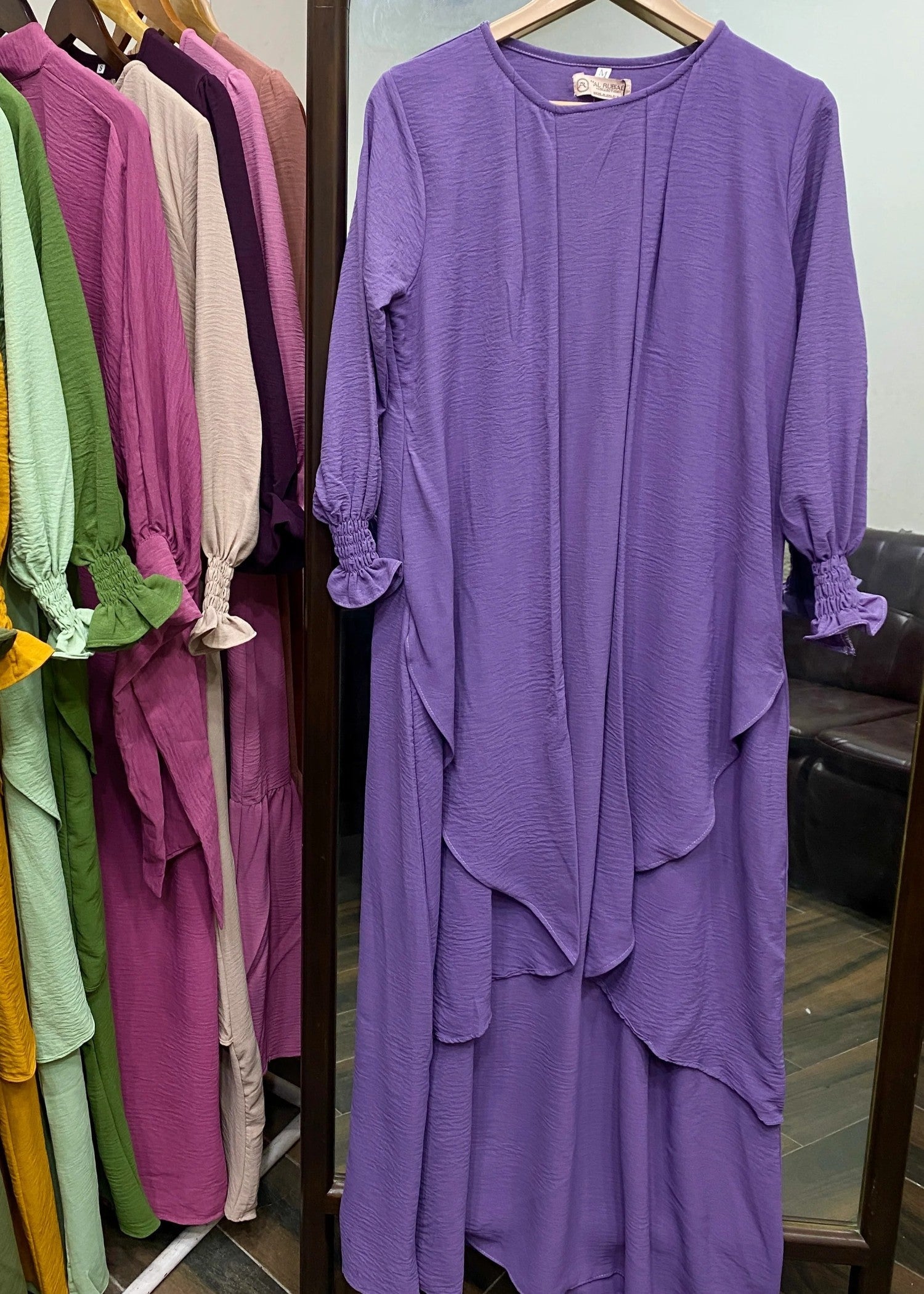 polyester Abaya in Bright lavender