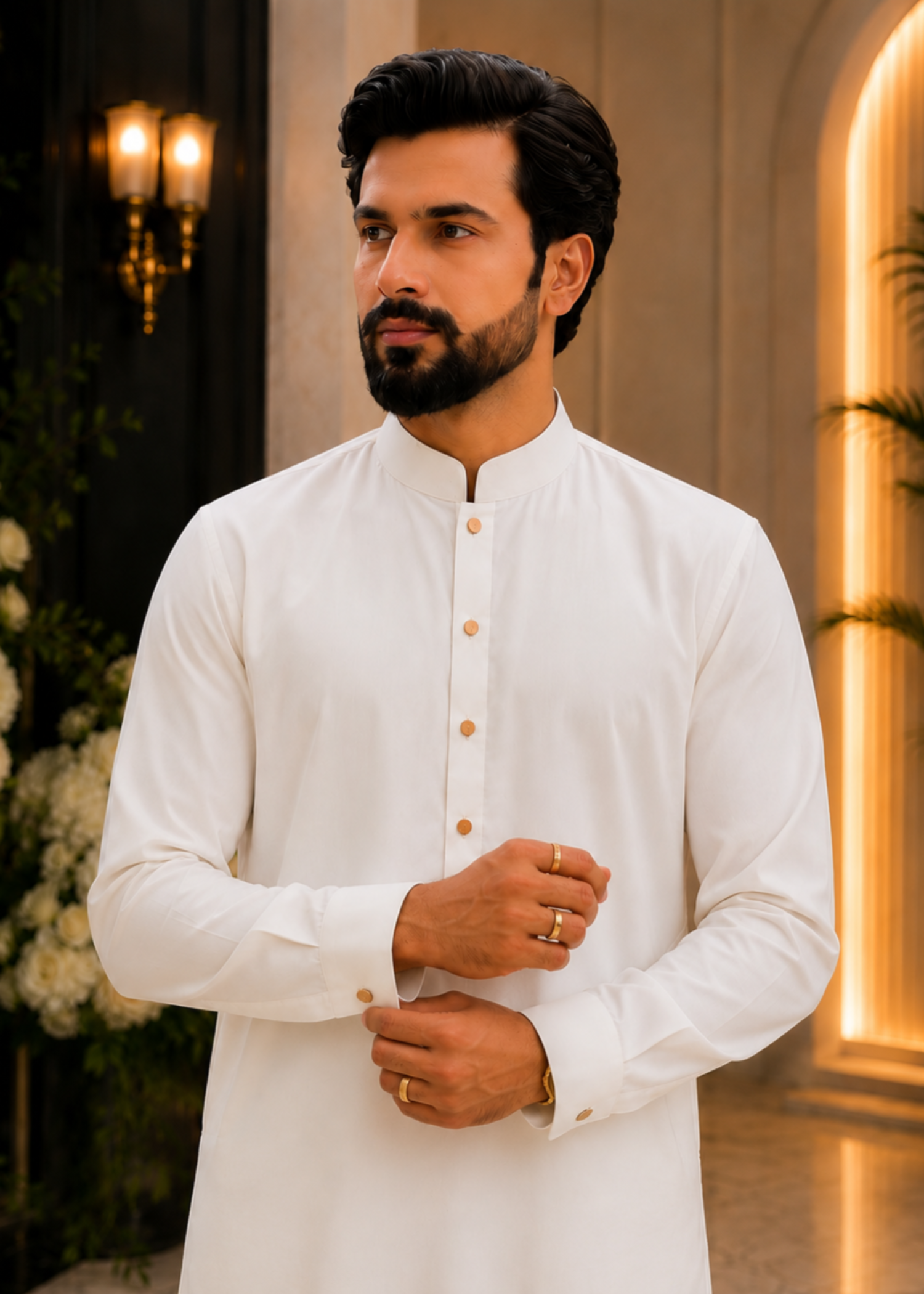 jamawar Prince Coat in Aquamarine