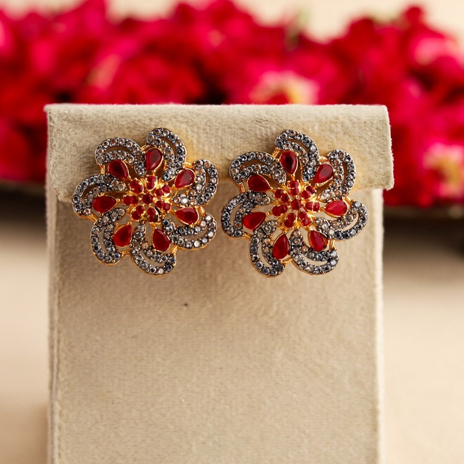 Studs in Red Color by - Trendy Women Studs LMH0623