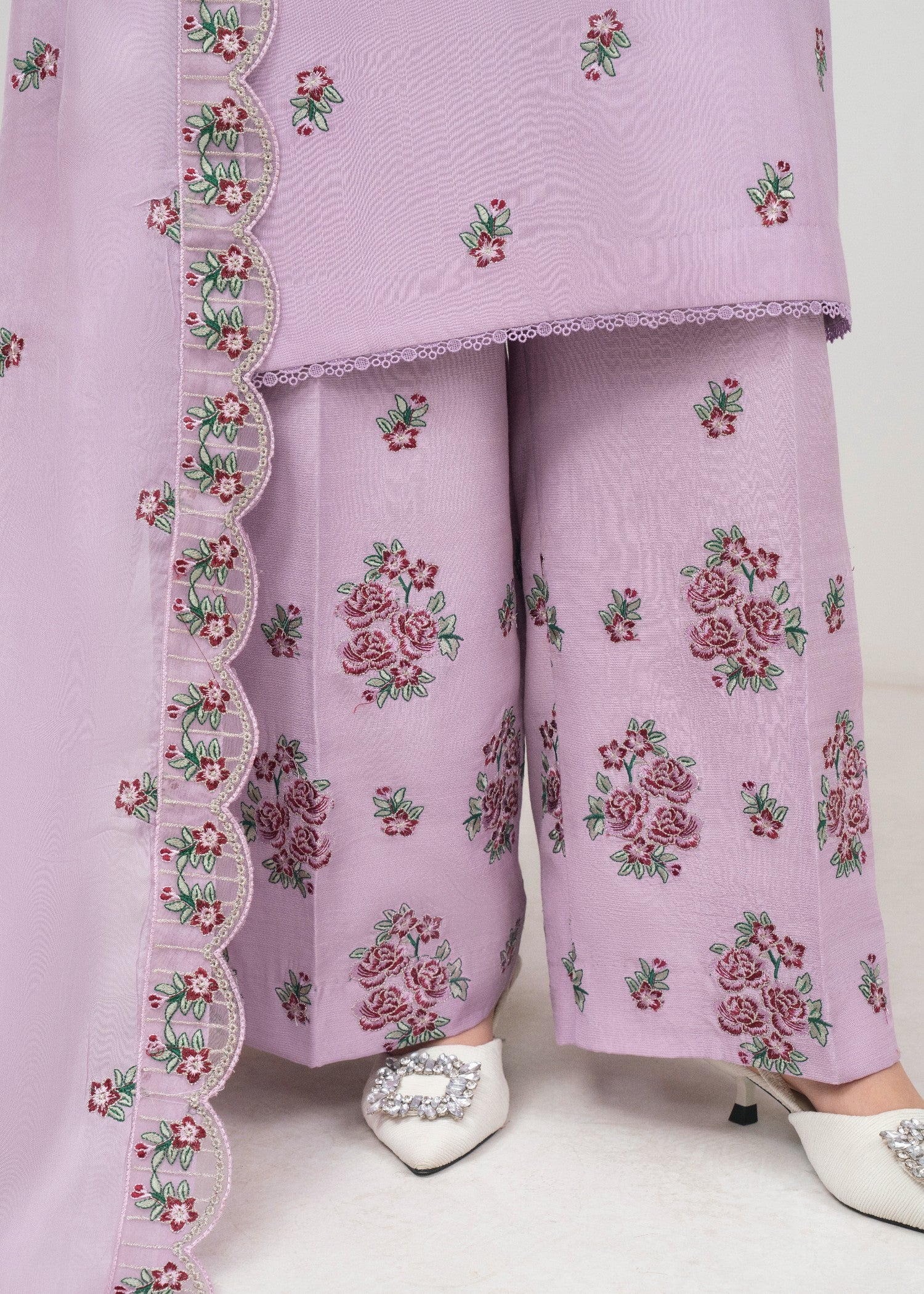 raw silk Kurta Set in Maroon, green, purple ash