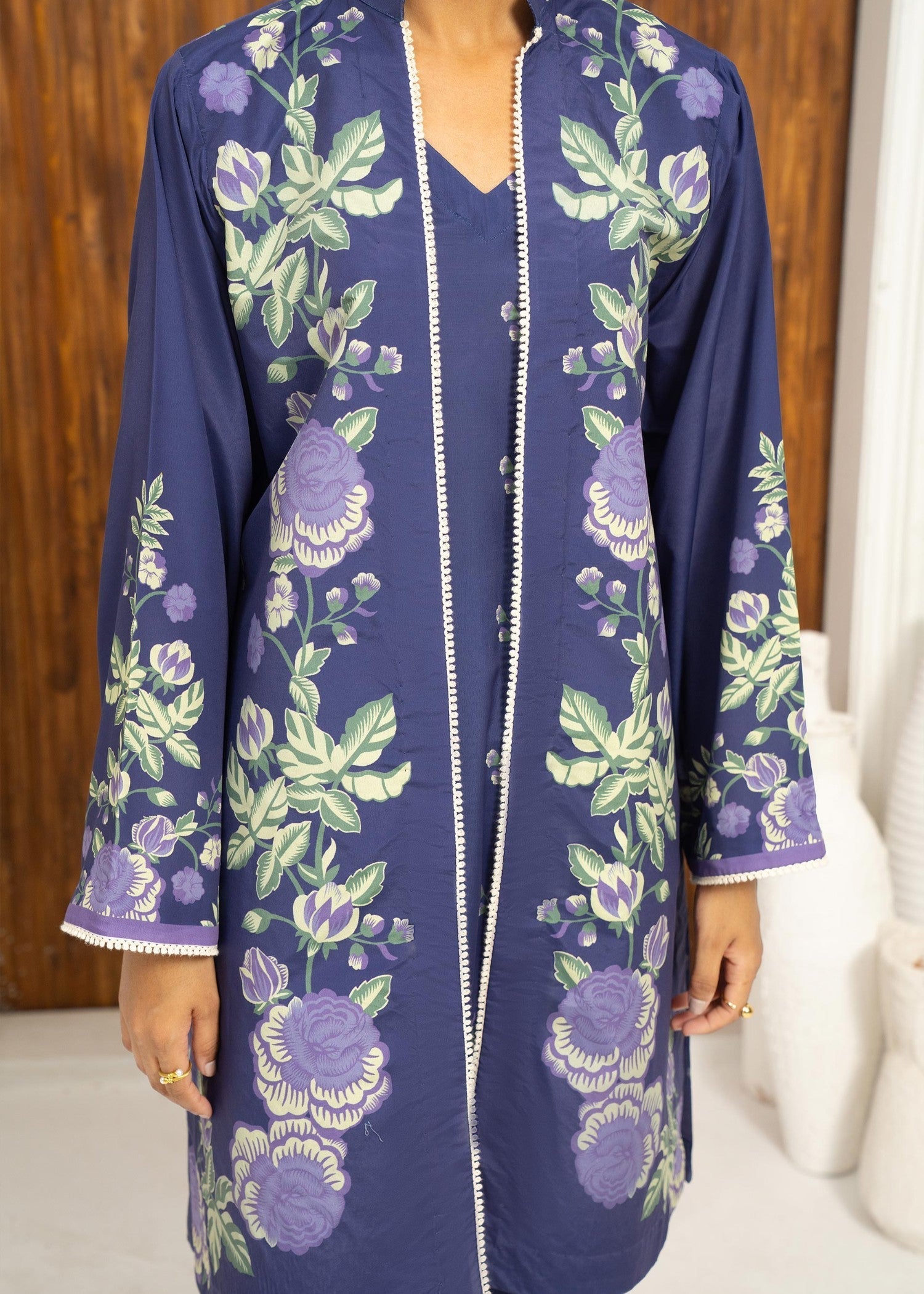 lawn Gown in Navy blue