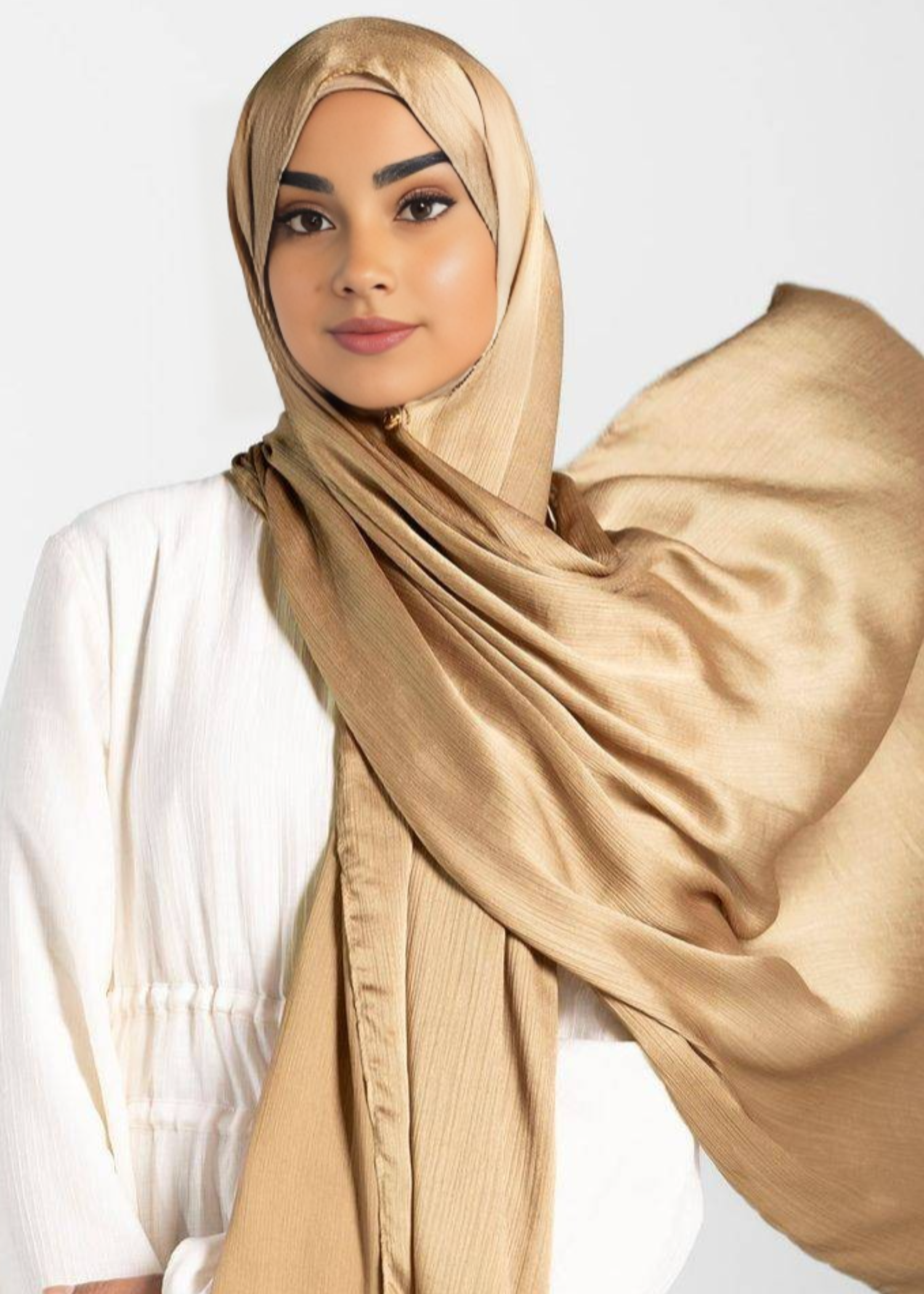 satin crepe Hijab in Blonde