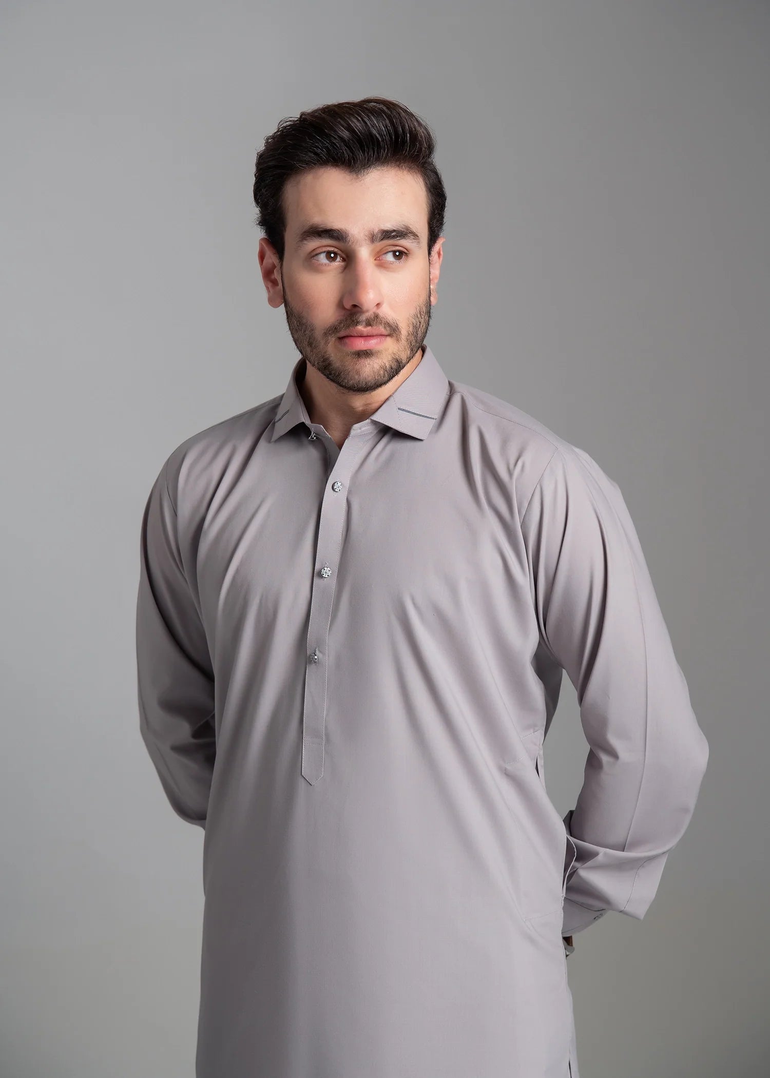 wash & wear Shalwar Kameez in Light grey