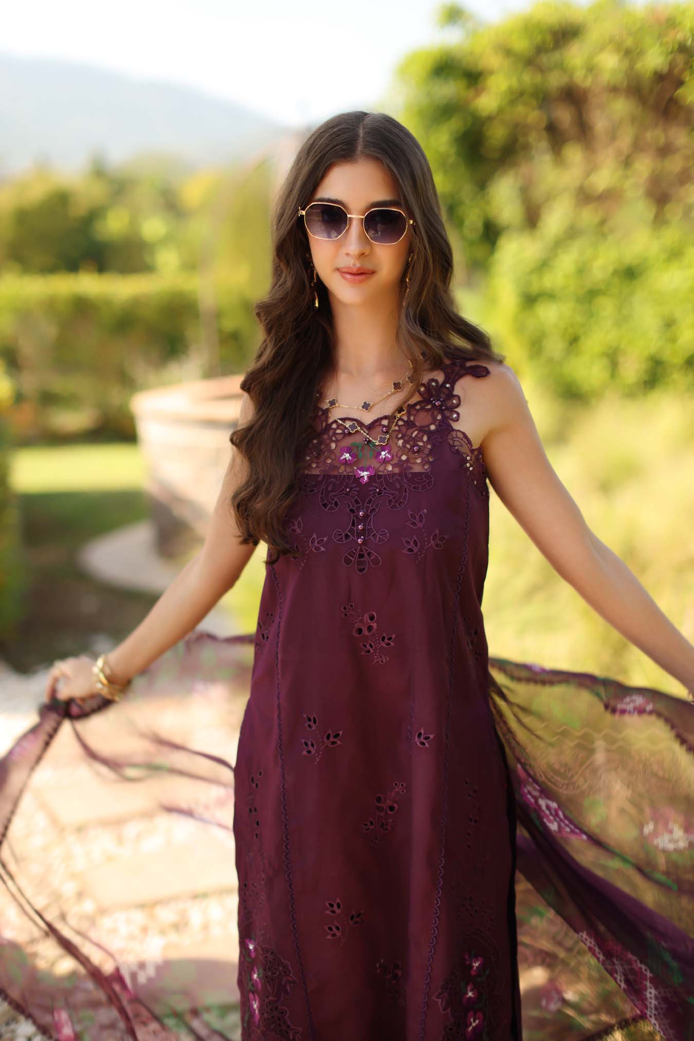 Luxury Eid Schiffli Laserkari Lawn – D8 - B - Selene