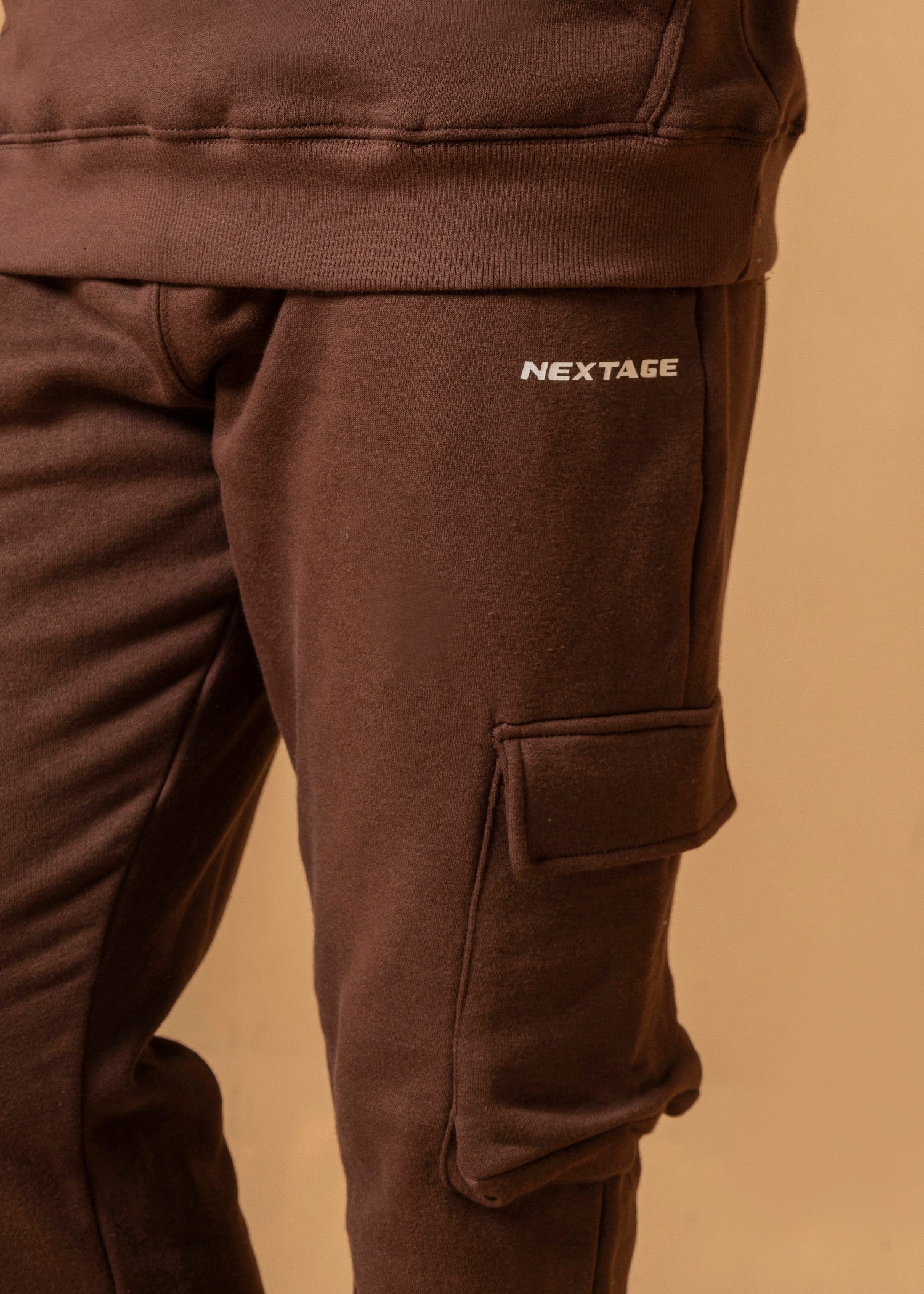 fleece Tracksuit in Chocolate brown