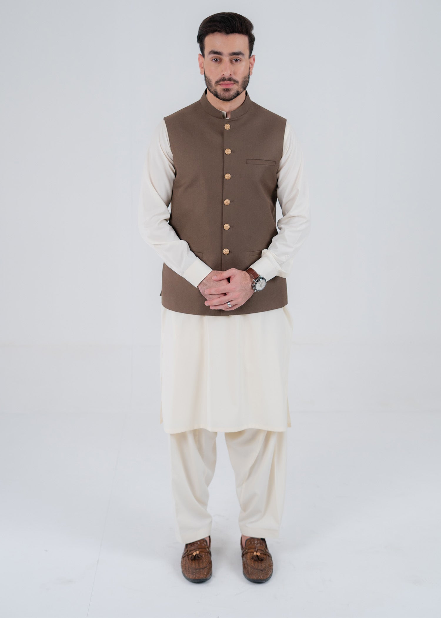 suiting Waistcoat in Chocolate brown