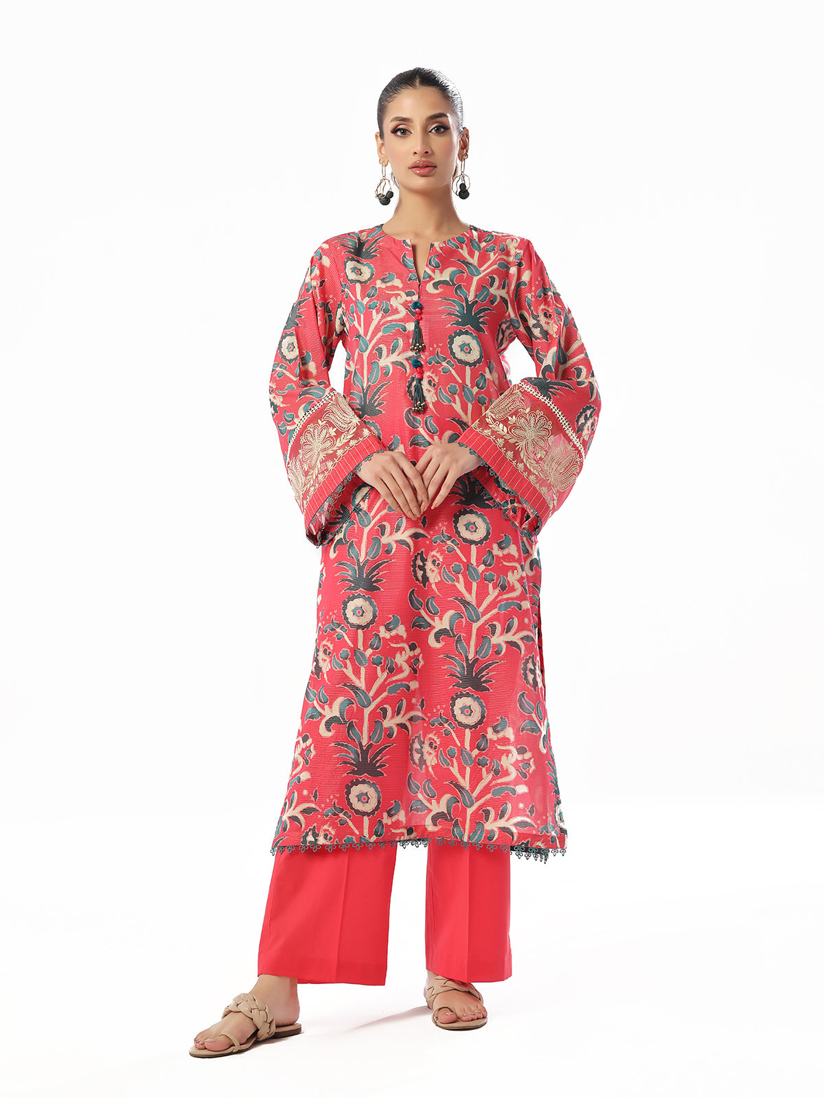 masuri Kurta Set in Raspberry pink